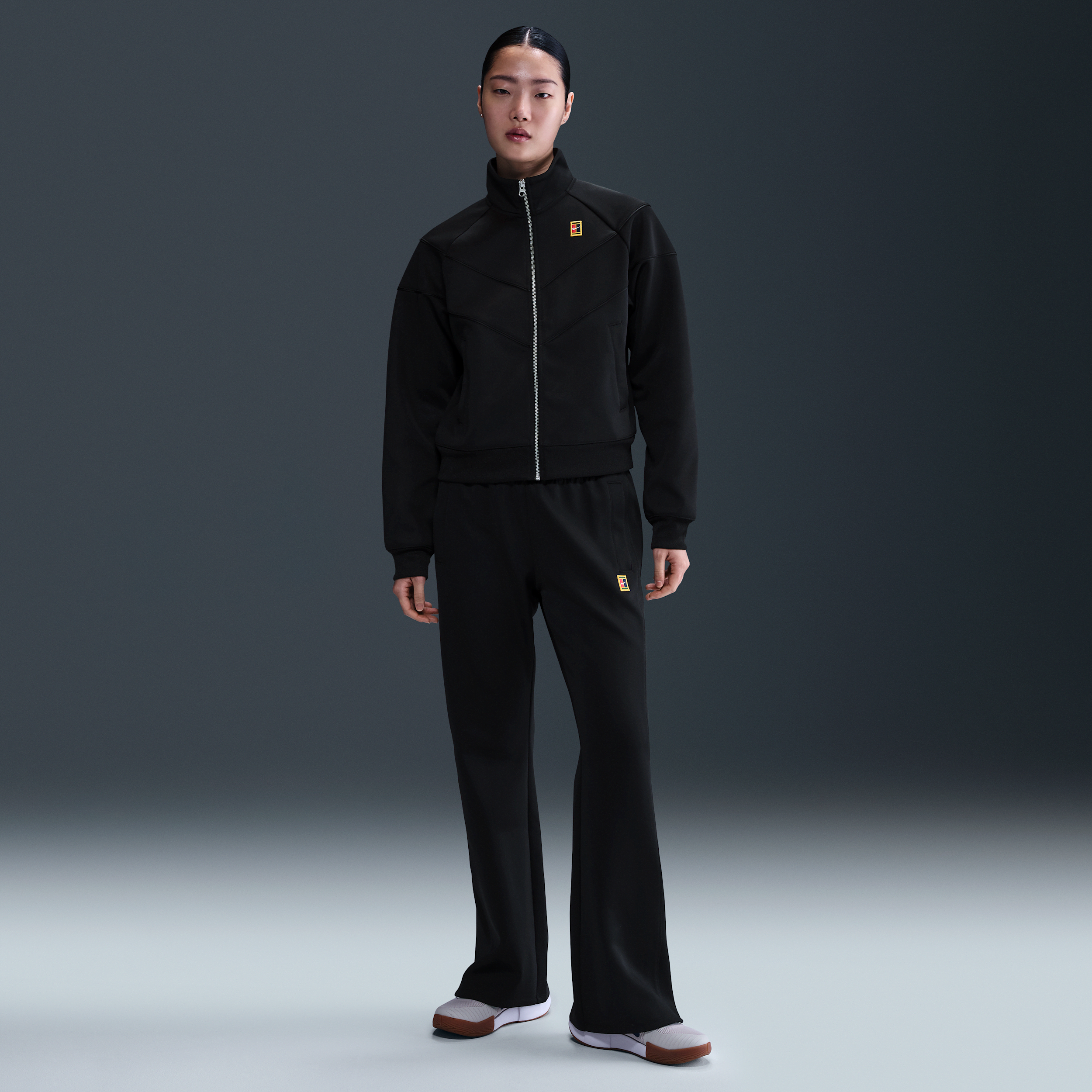 Nike Women's Court Heritage Windrunner Mid-rise Tennis Pants In Black