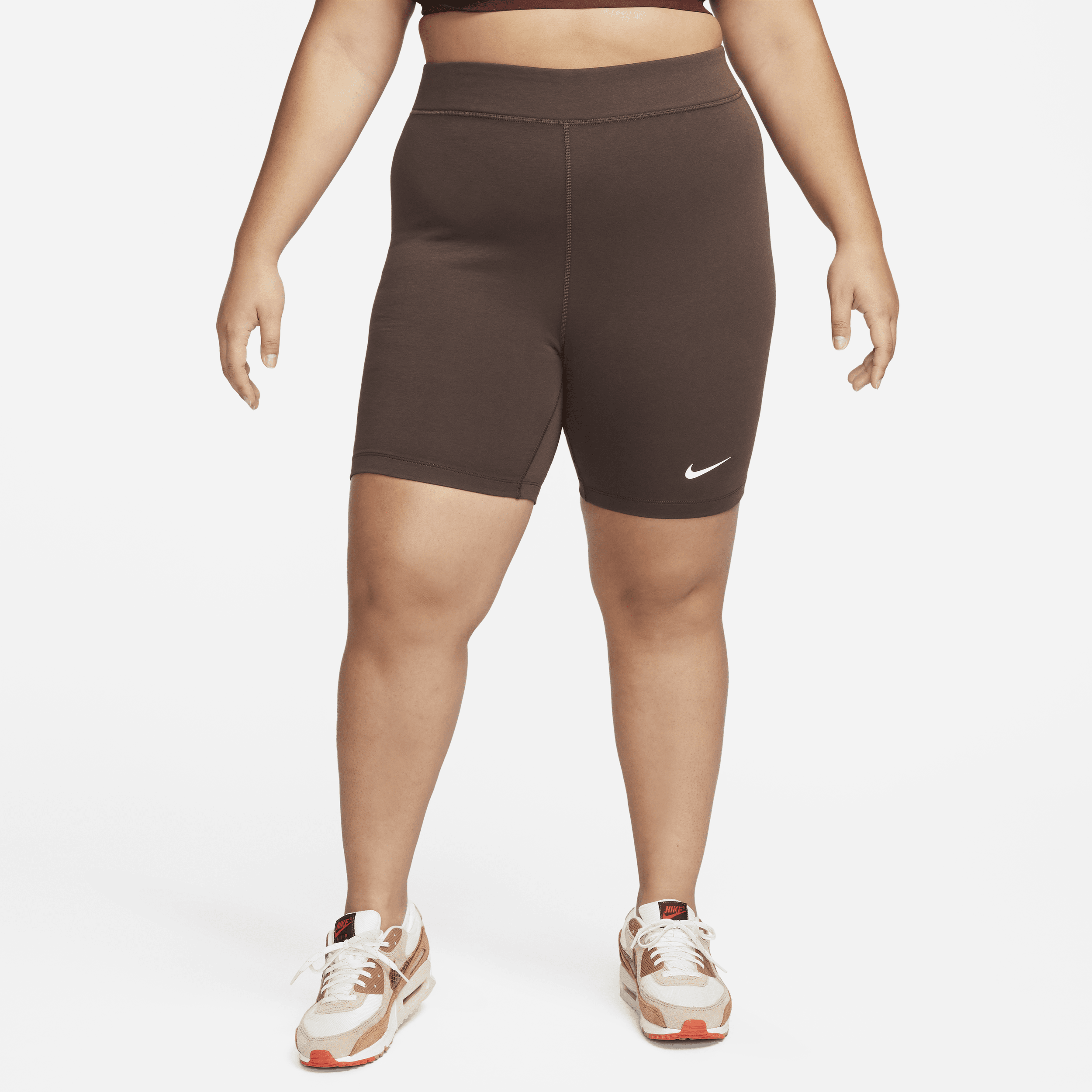 Nike Women's  Sportswear Classic High-waisted 8" Biker Shorts (plus Size) In Brown