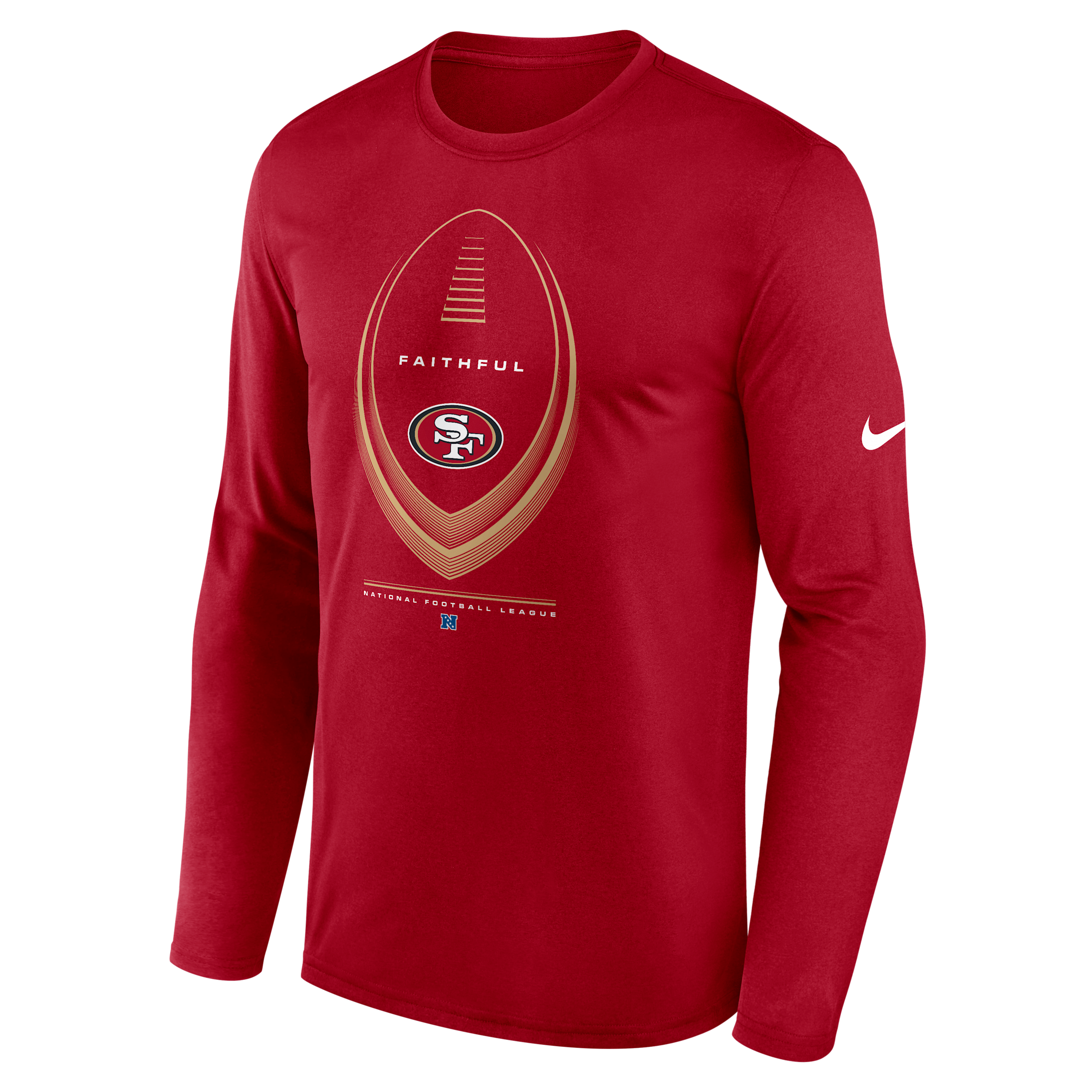 San Francisco 49ers Legend Icon Nike Men's Dri-FIT NFL Long-Sleeve T-Shirt in Red | NKHT6DL9B-NDB