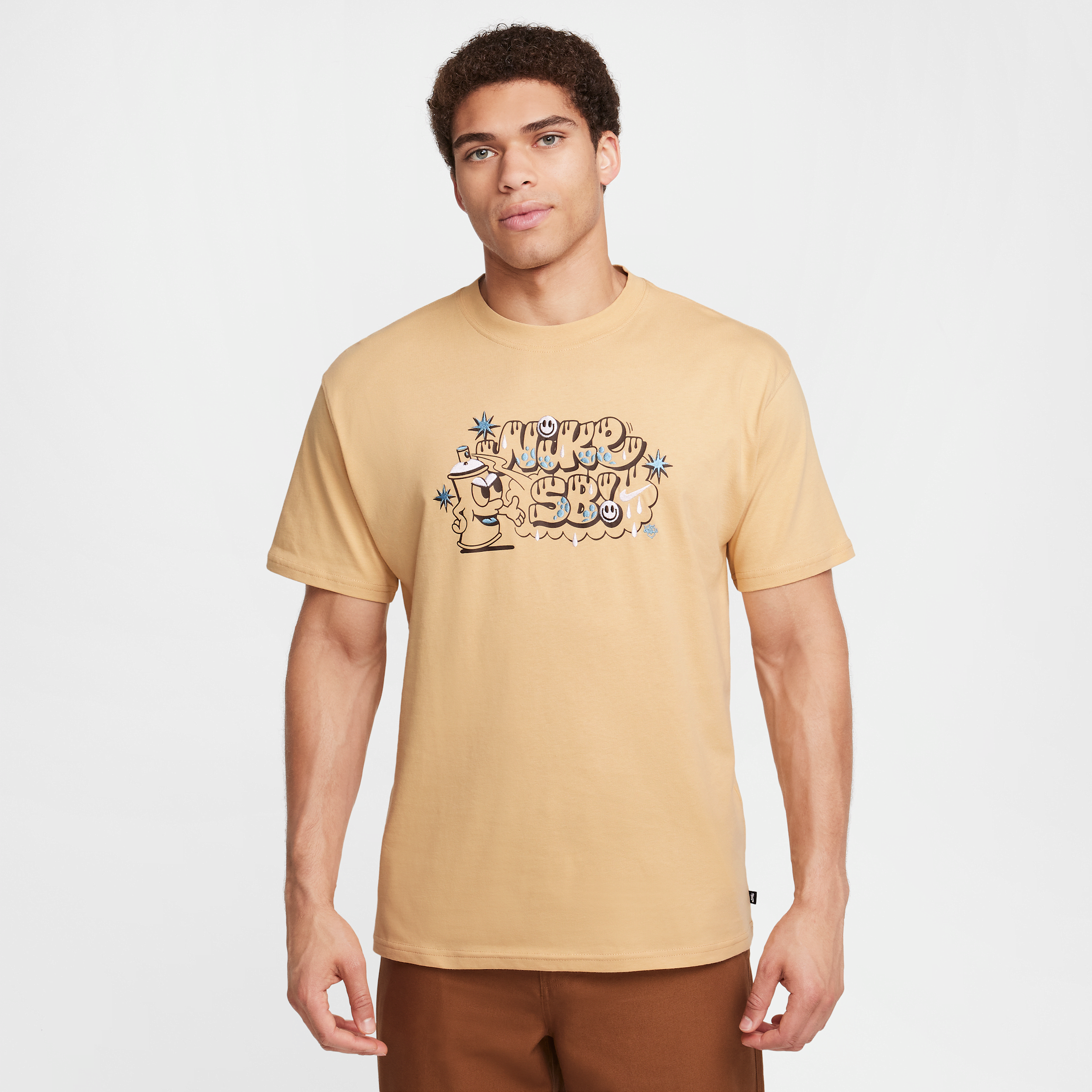 Nike Sb Max90 Spray Can Shirt In Sesame In Brown