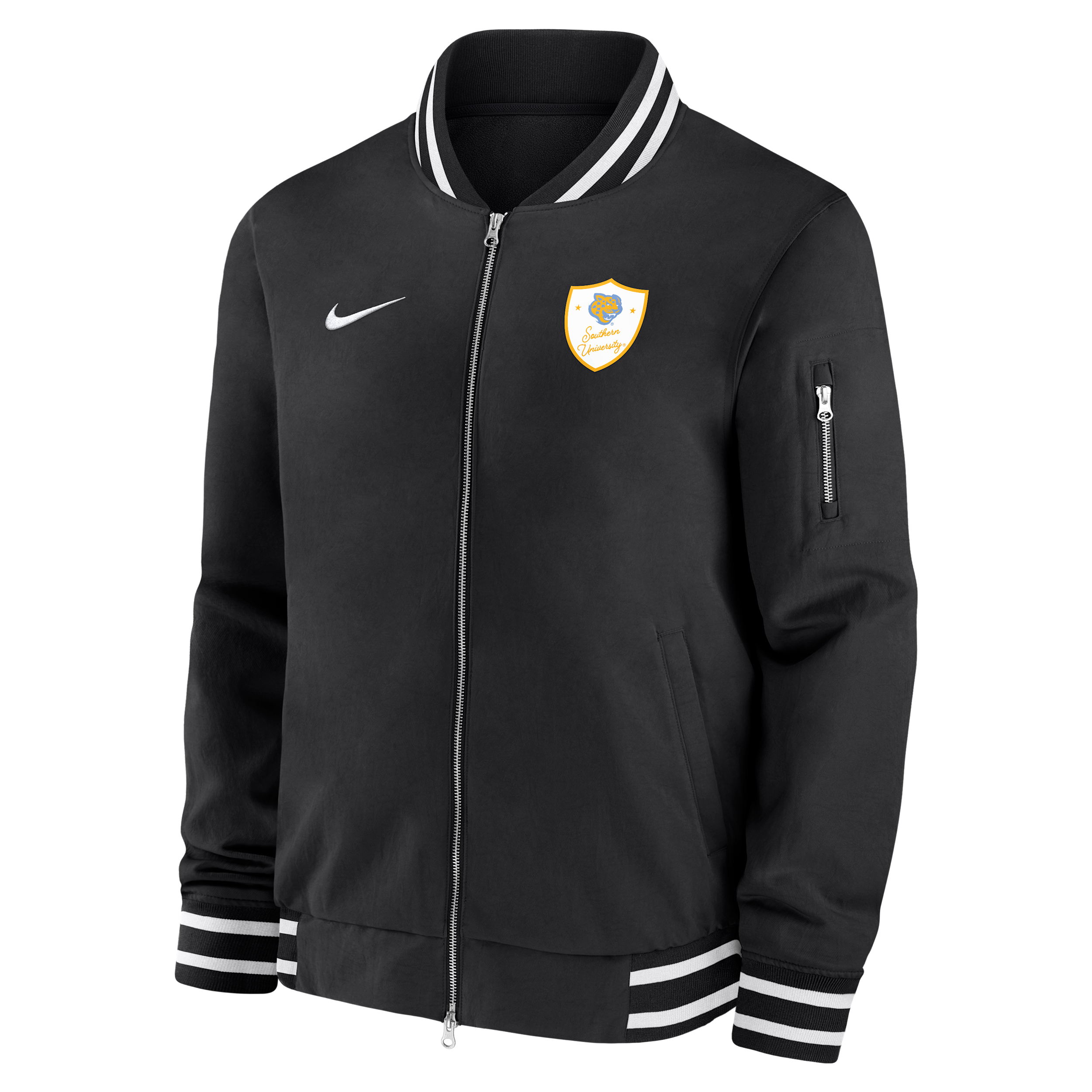 Nike Men's College (Southern University and A&M Jaguars) Bomber Jacket in Black | M62424SUAM26-BLK
