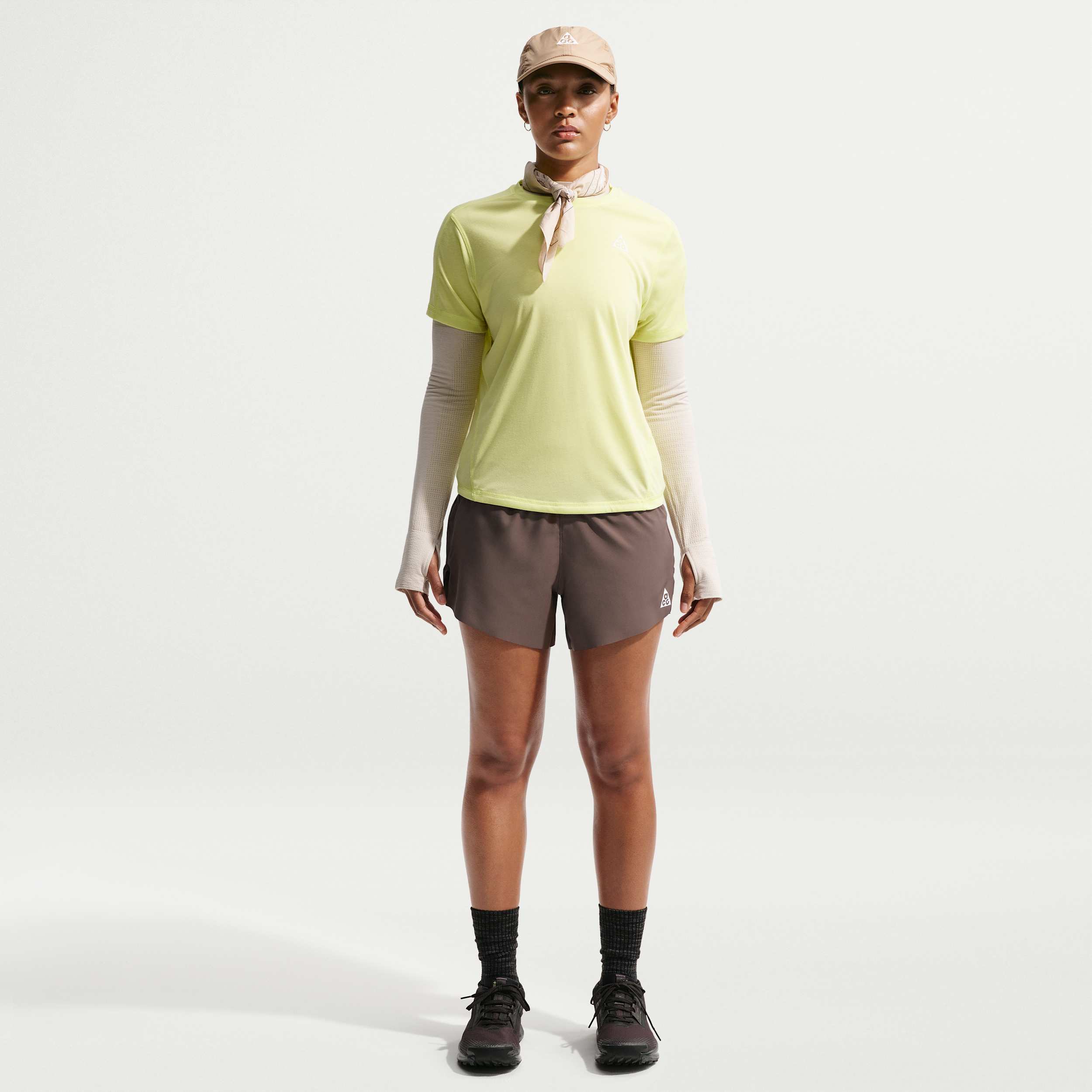 Women's Nike ACG Dri-FIT 4" Brief-Lined Trail Running Shorts in Brown | IO9649-004