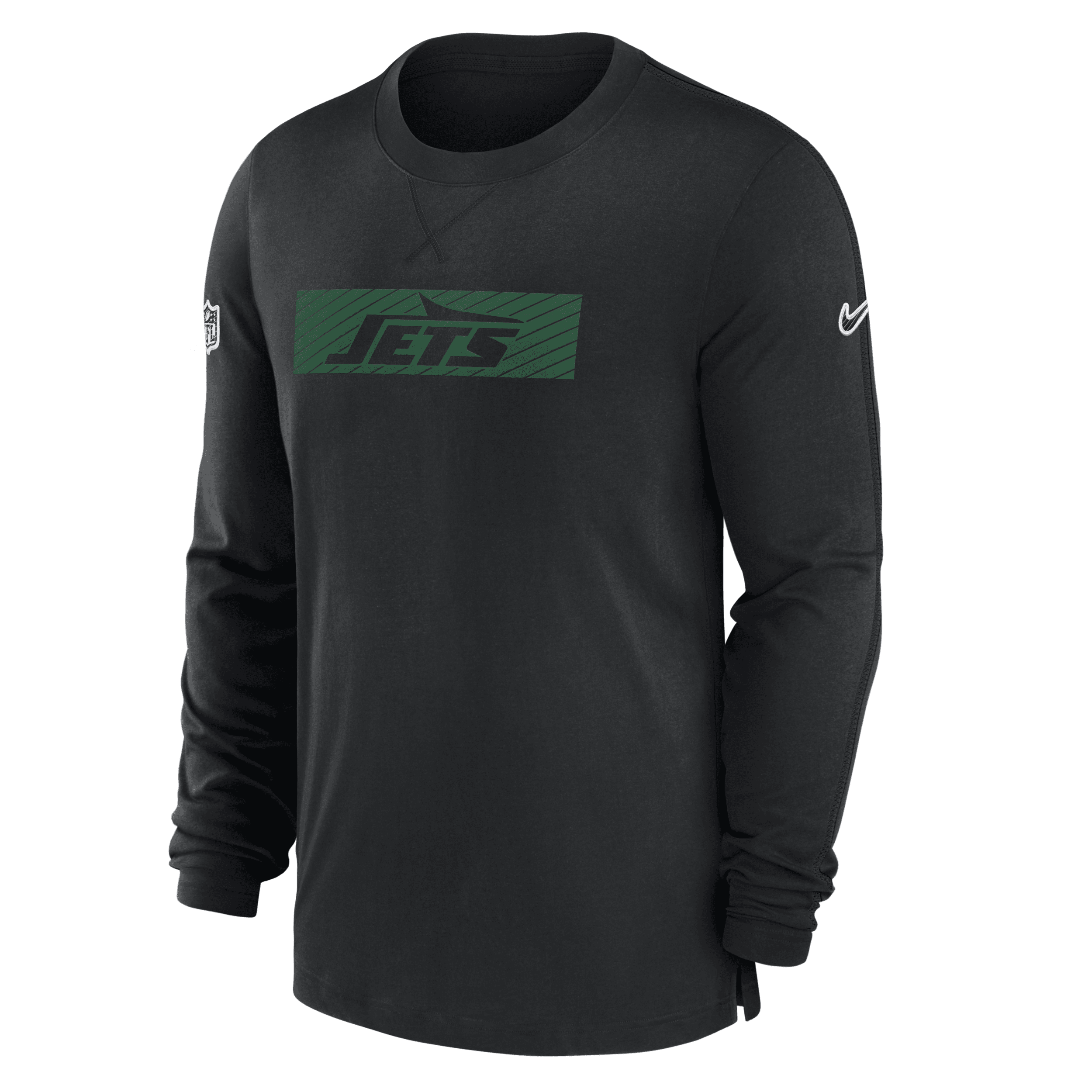 Nike Men's Black New York Jets Sideline Player Performance Long Sleeve T-shirt In Black