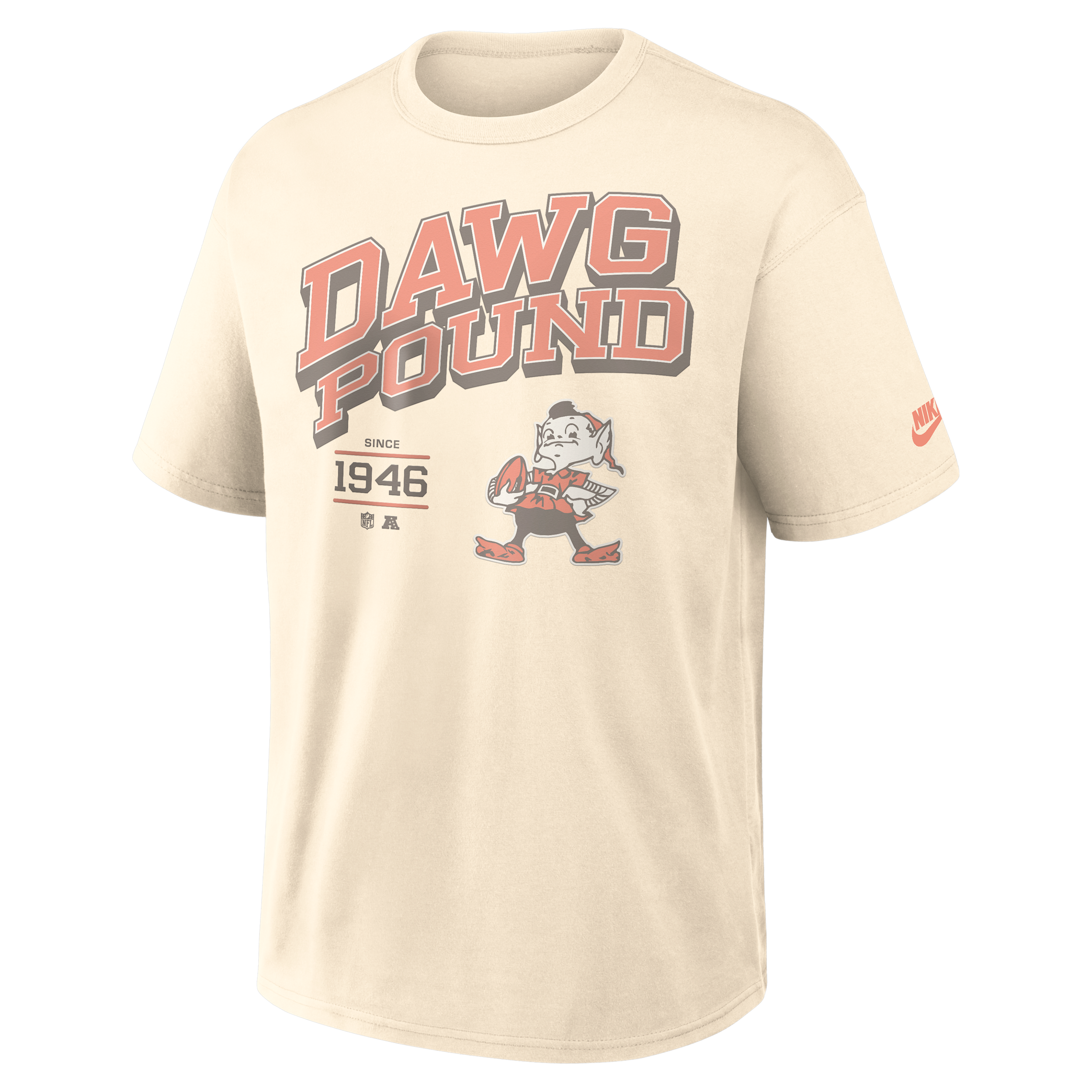 Nike Men's Natural Cleveland Browns Vintage Mod Blown Away Max90 T-Shirt - Natural