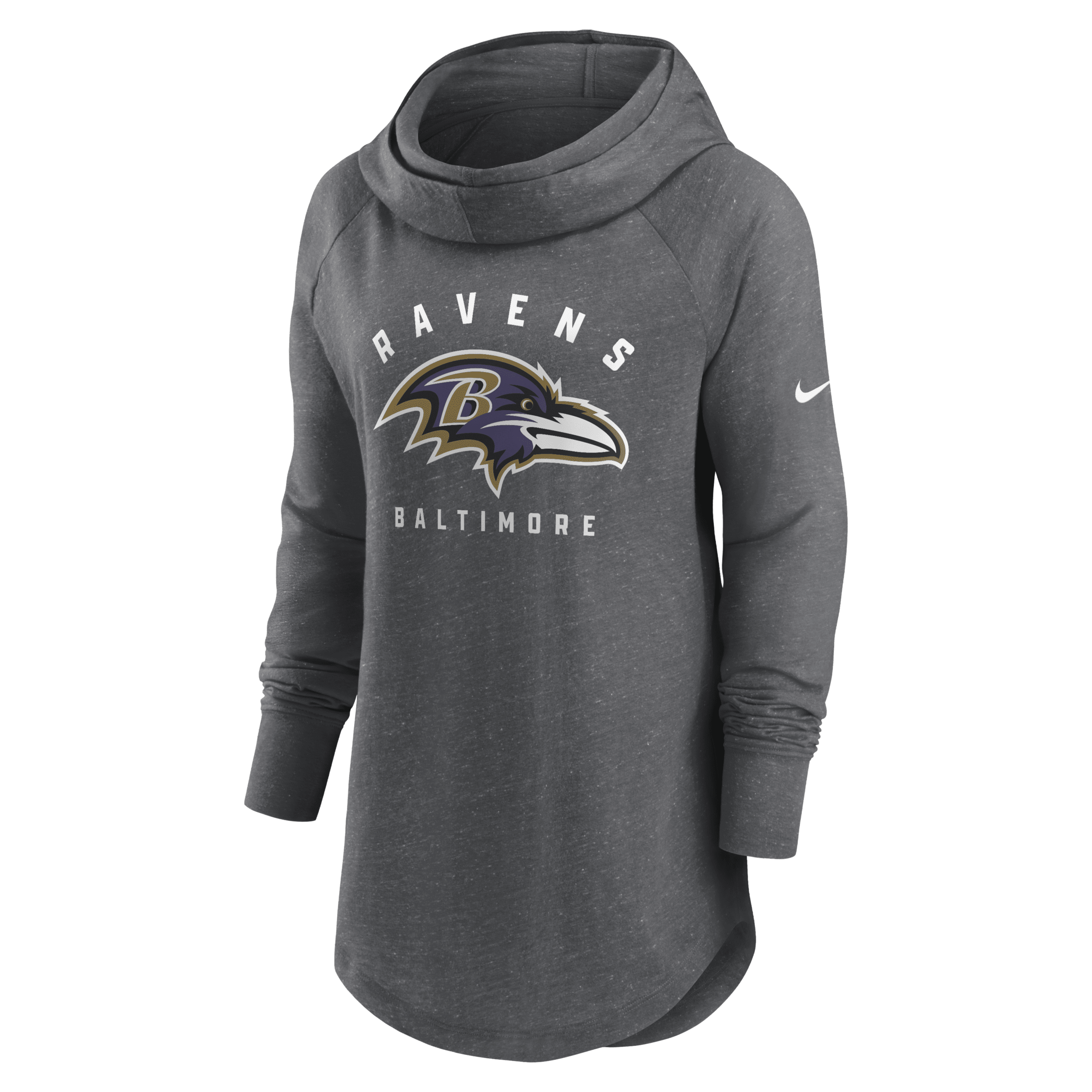Shop Nike Women's Team (nfl Baltimore Ravens) Pullover Hoodie In Grey
