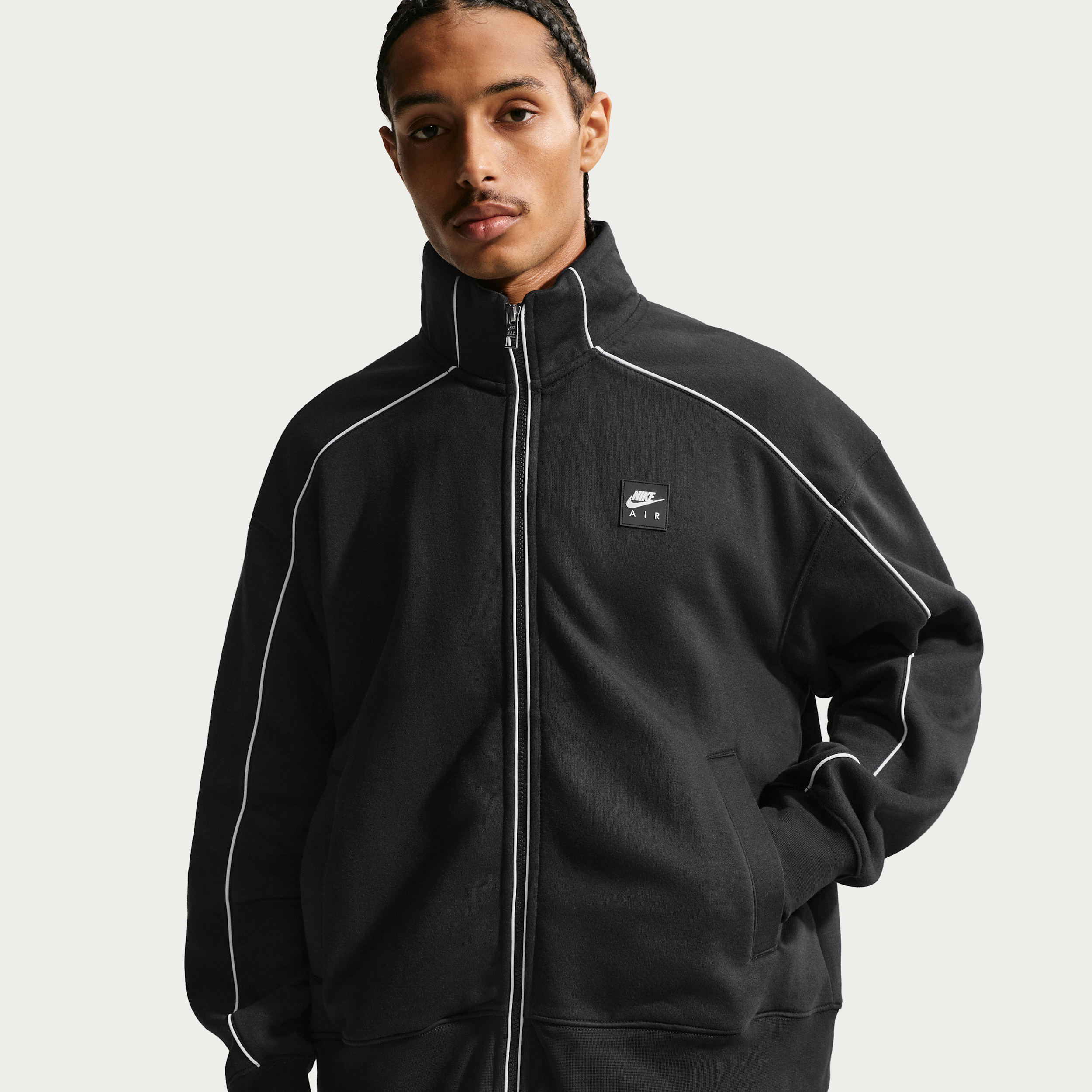 Nike Men's Air Fleece Track Jacket in Black | IF1262-010