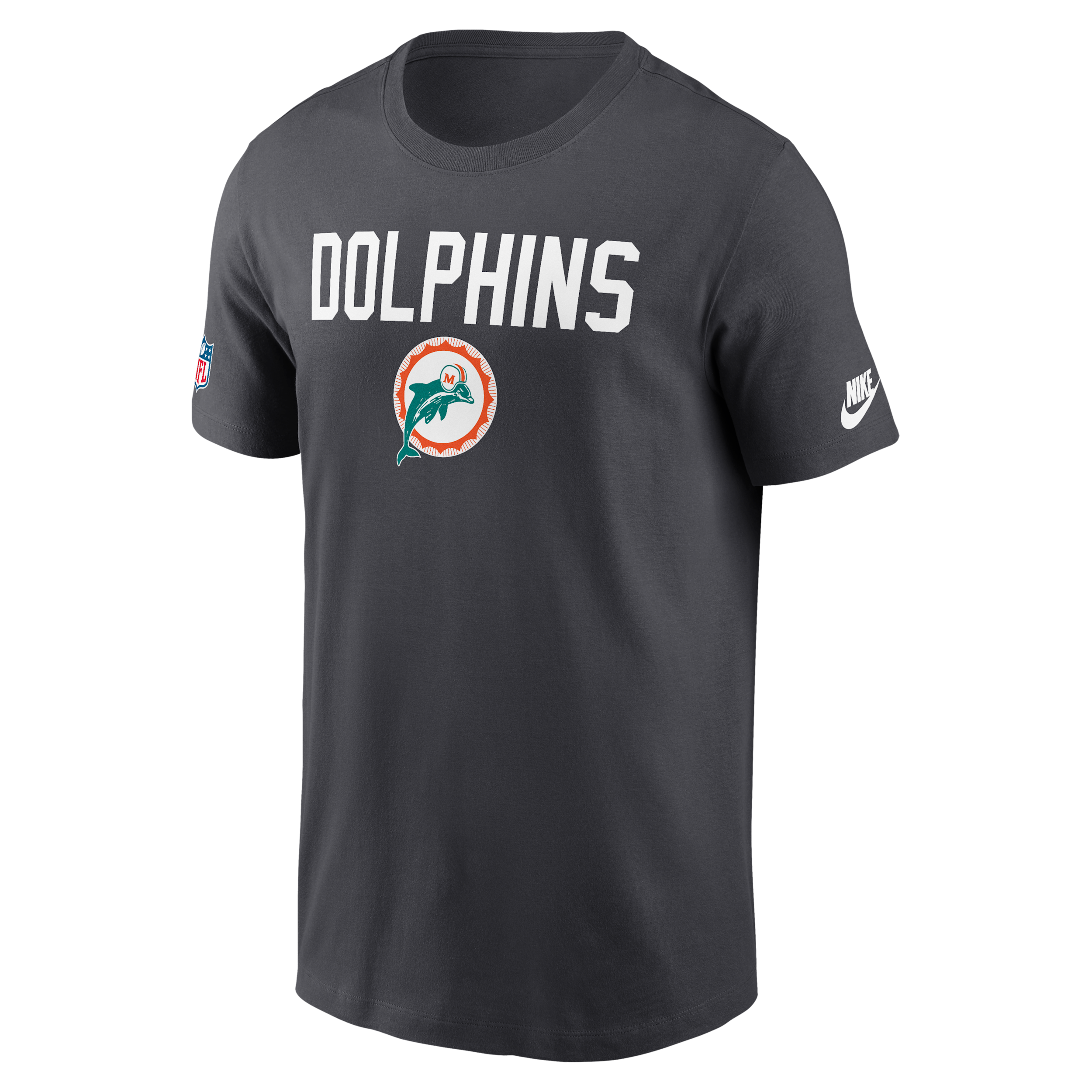 Nike Anthracite Miami Dolphins Alt Pack Onside Conversion Performance T-shirt In Gray
