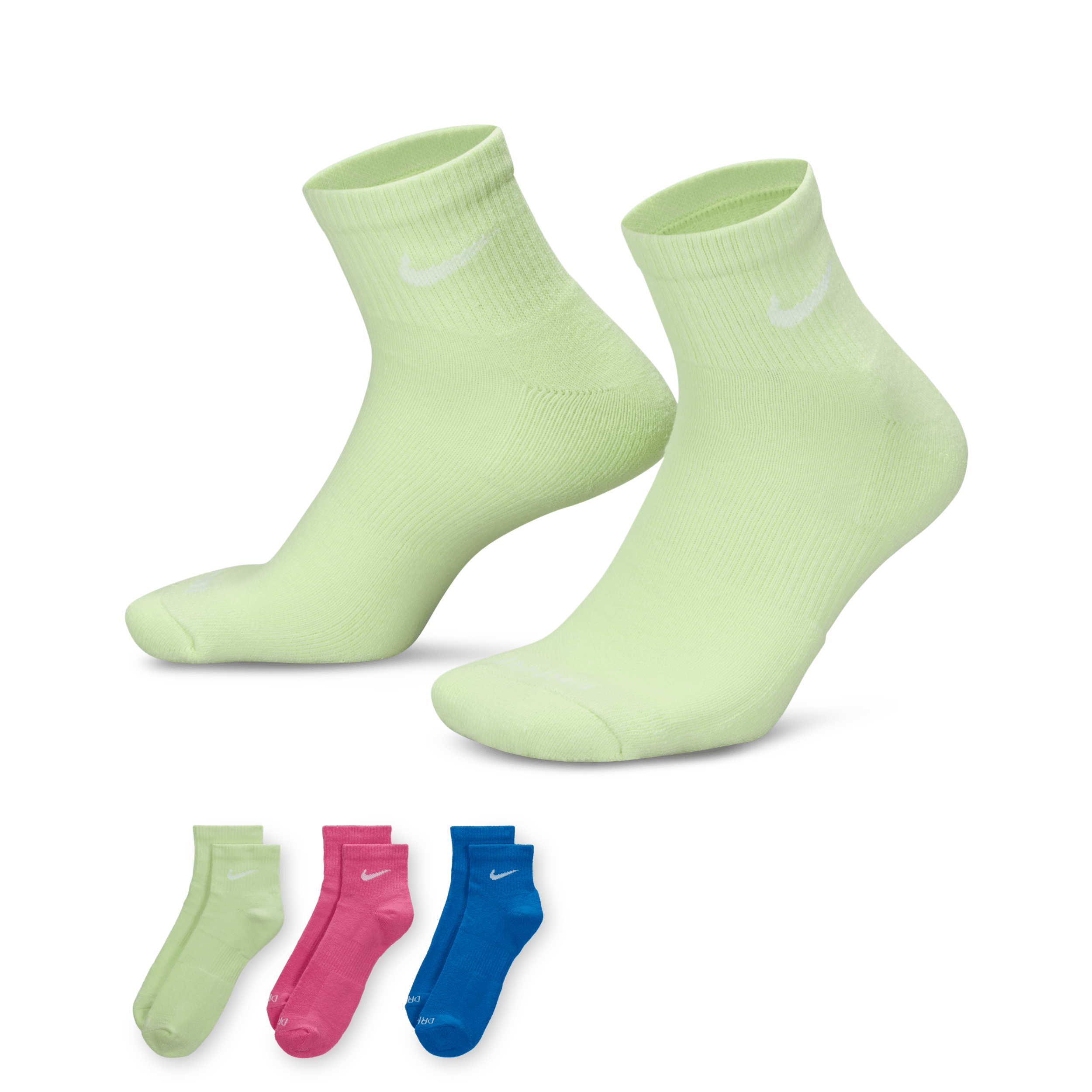 Nike Men's Everyday Plus Cushioned Training Ankle Socks (3 Pairs) In Multicolor
