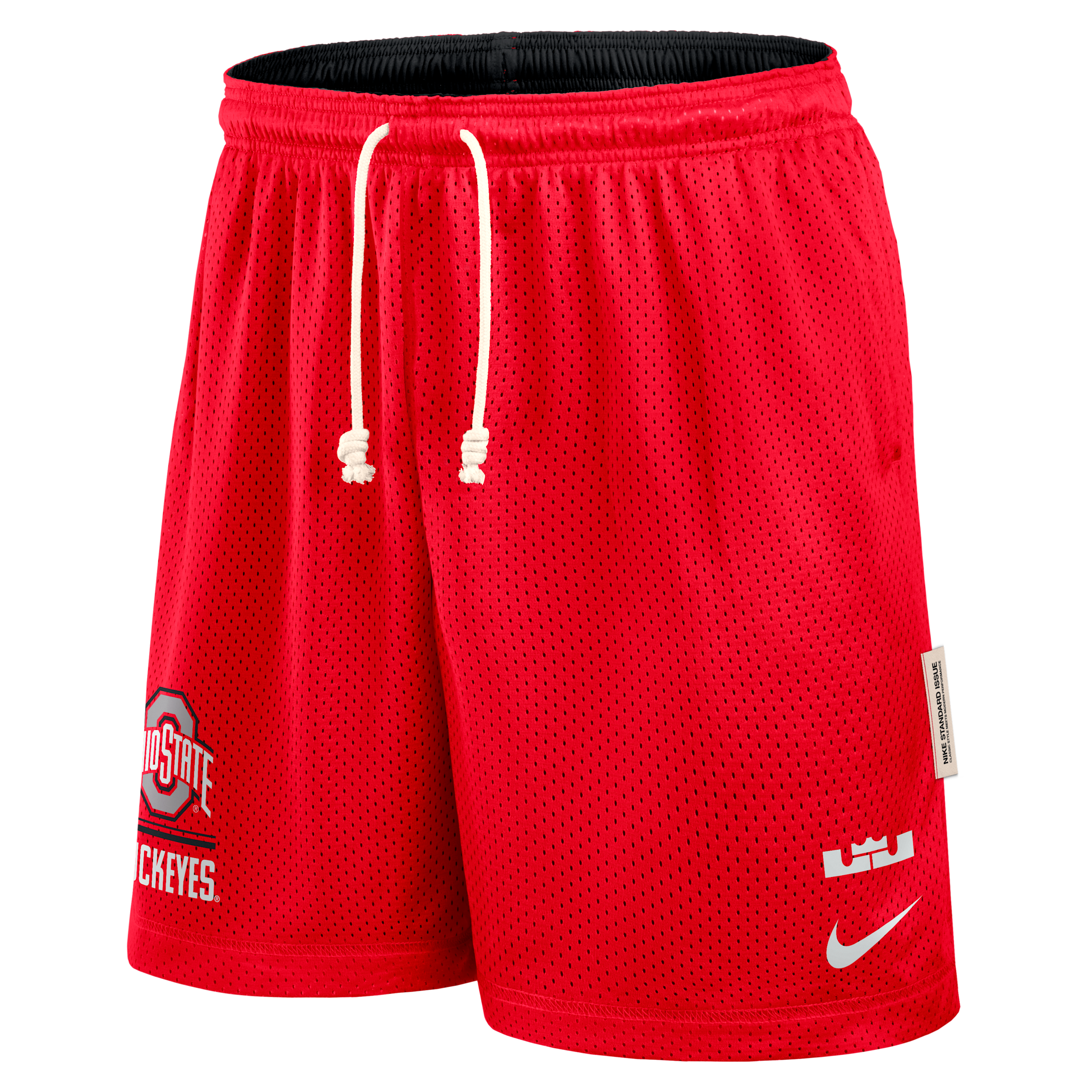 Nike Men's LeBron James Scarlet/Black Ohio State Buckeyes Courtside Reversible Dri-fit Shorts - Scarlet