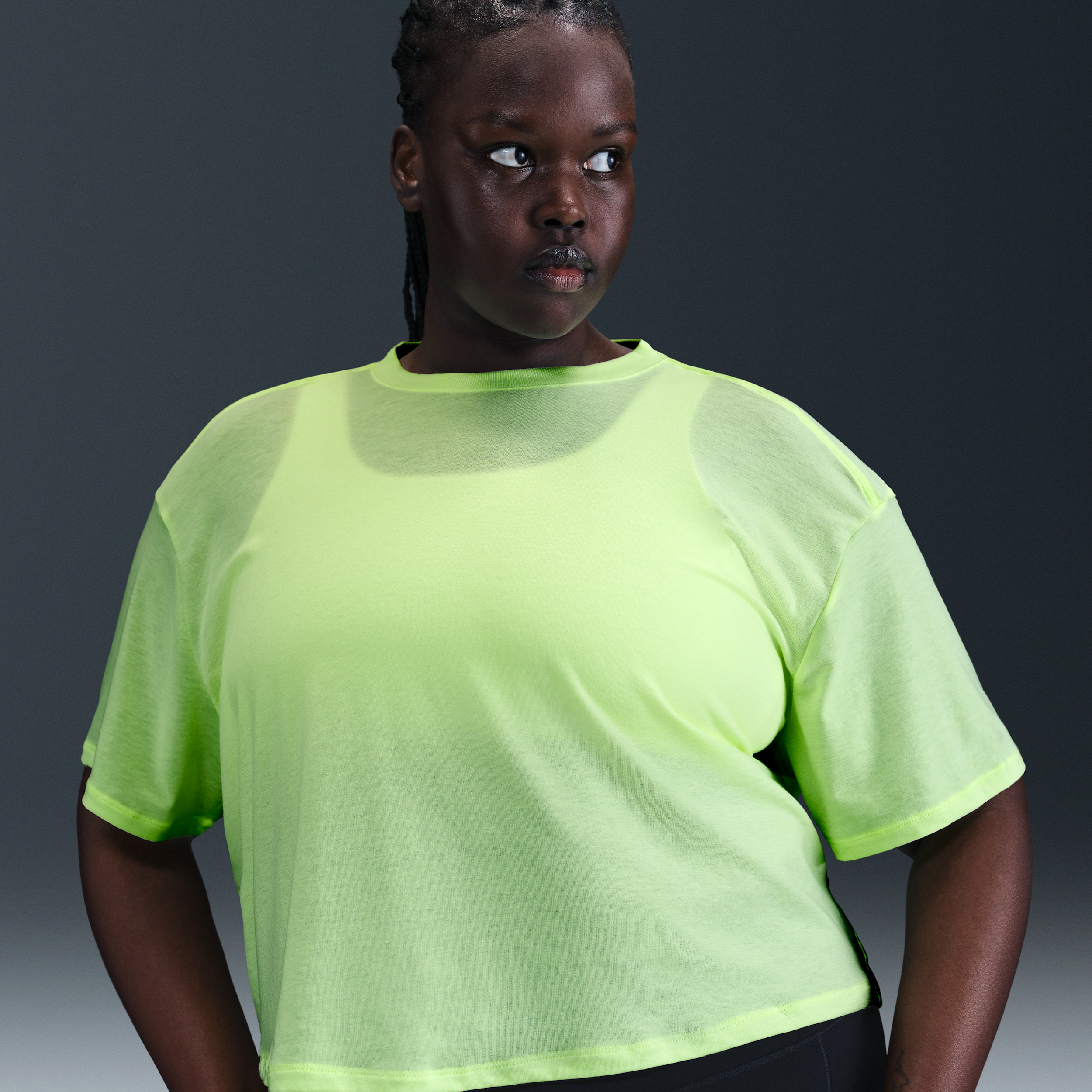 Nike Women's One Relaxed Dri-fit Cropped Short-sleeve Top (plus Size)