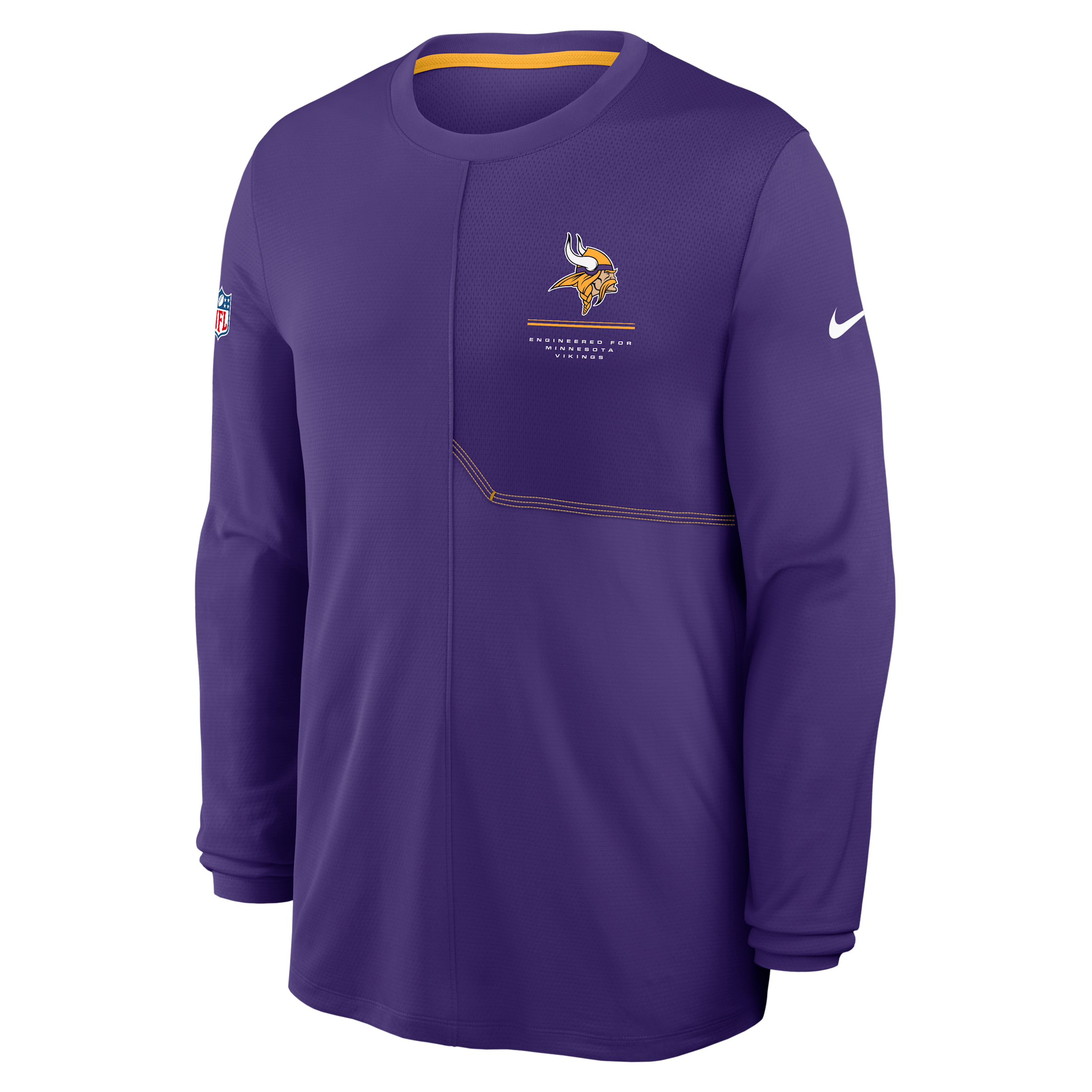 Minnesota Vikings Sideline Coach Nike Men's Dri-FIT NFL Long-Sleeve Top in Purple | 03B1035M9M-B8B