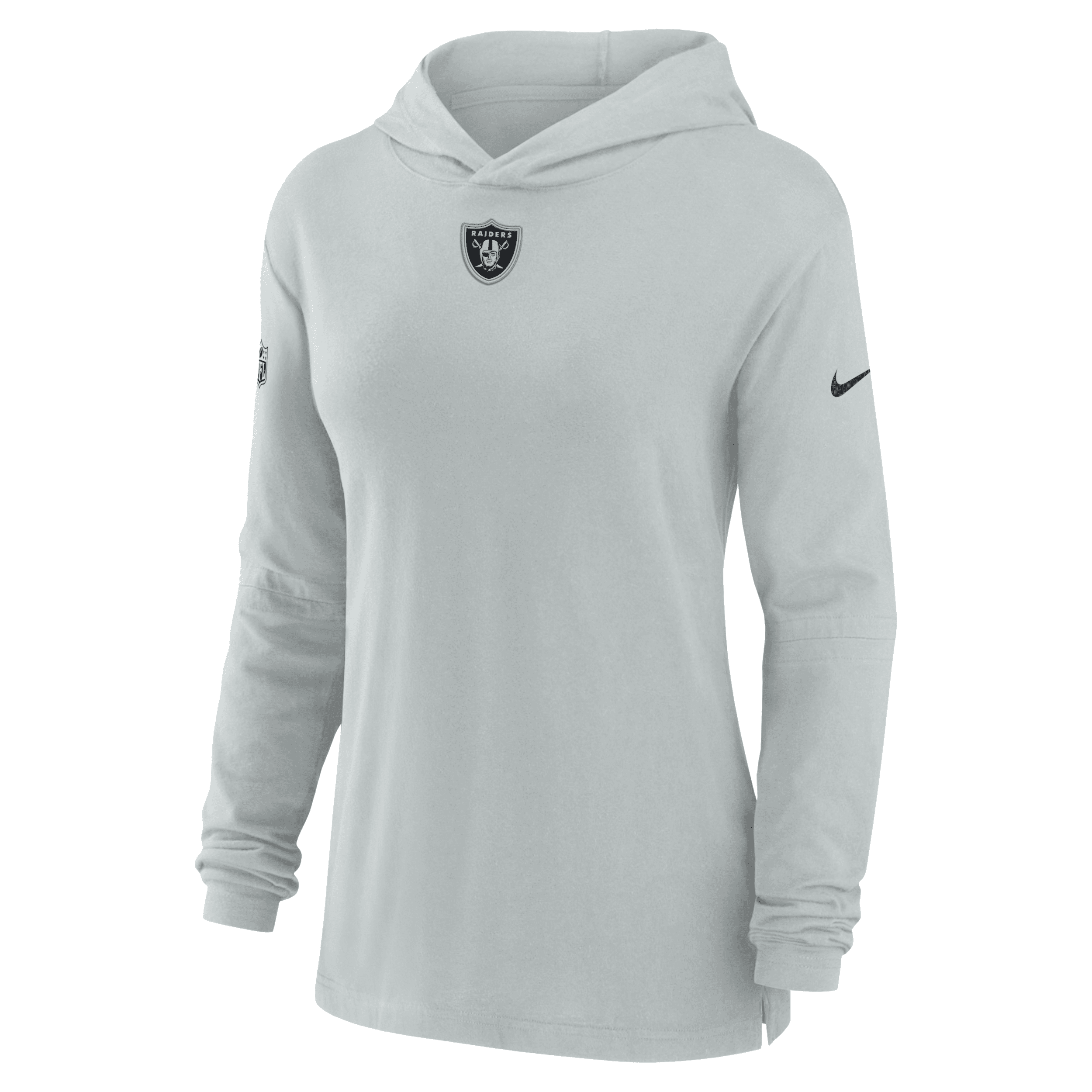Nike Women's Dri-fit Sideline (nfl Las Vegas Raiders) Long-sleeve Hooded Top In Grey