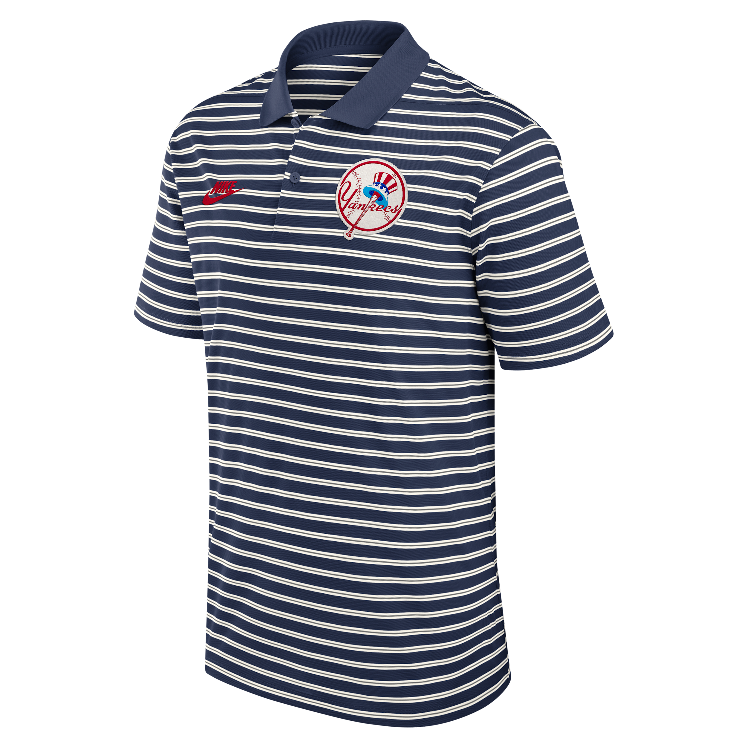 Nike Men's Navy New York Yankees Cooperstown Collection Dri-fit Victory Striped Polo Shirt - Navy, Cream
