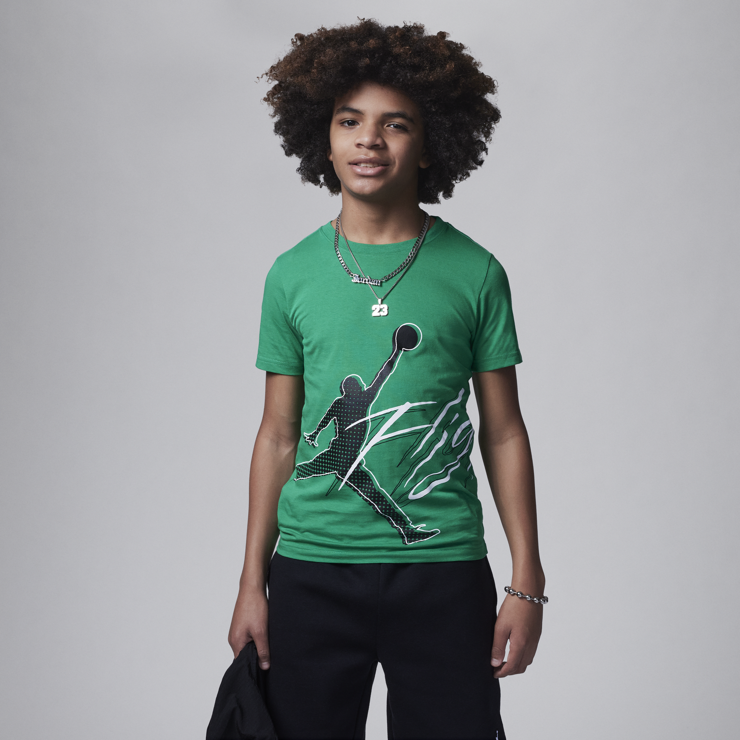 Jordan Halftone Flight Tee Big Kids' (boys) T-shirt In Green