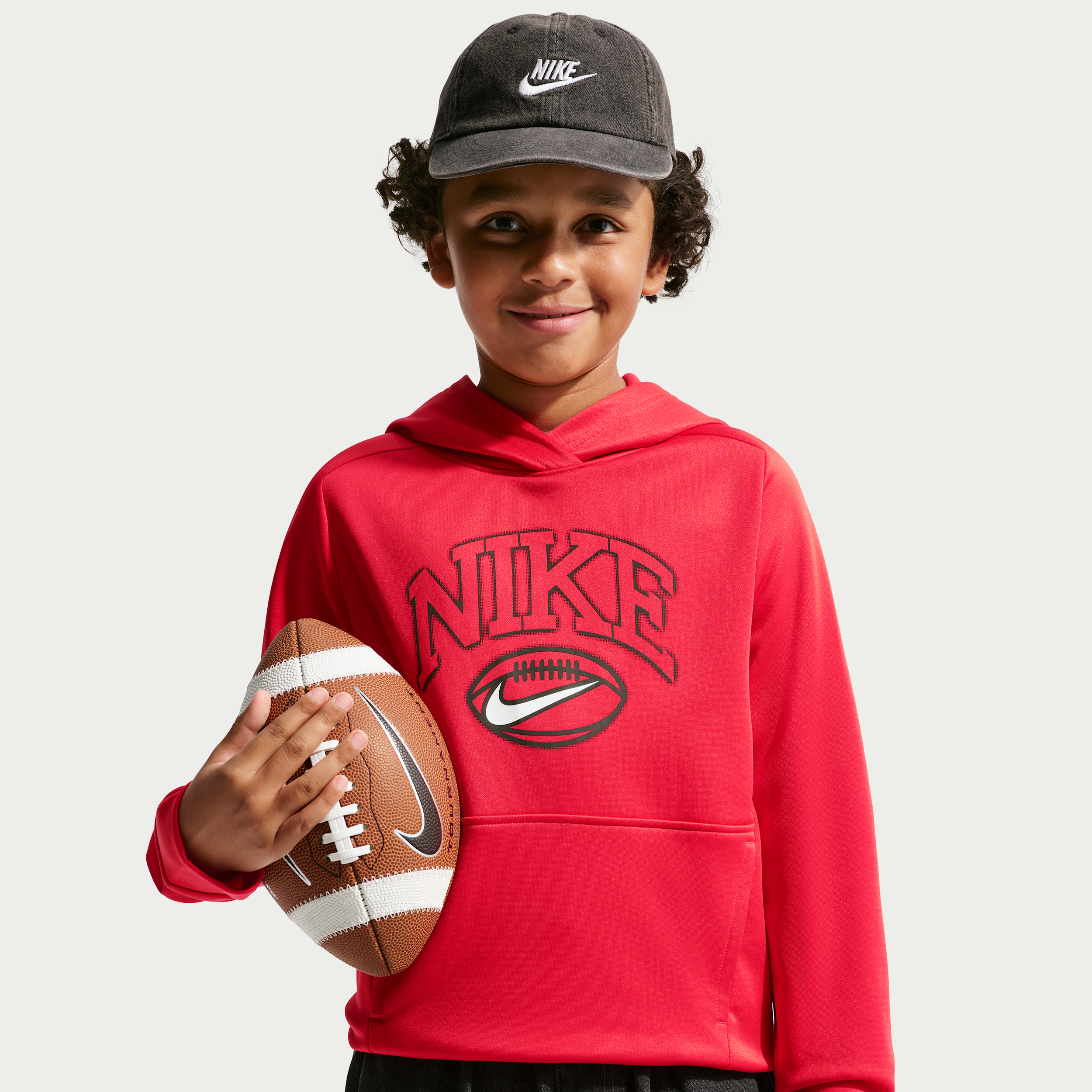 Nike Trophy Big Kids' (Boys') Therma-FIT Pullover Hoodie in Red | IX7252-657