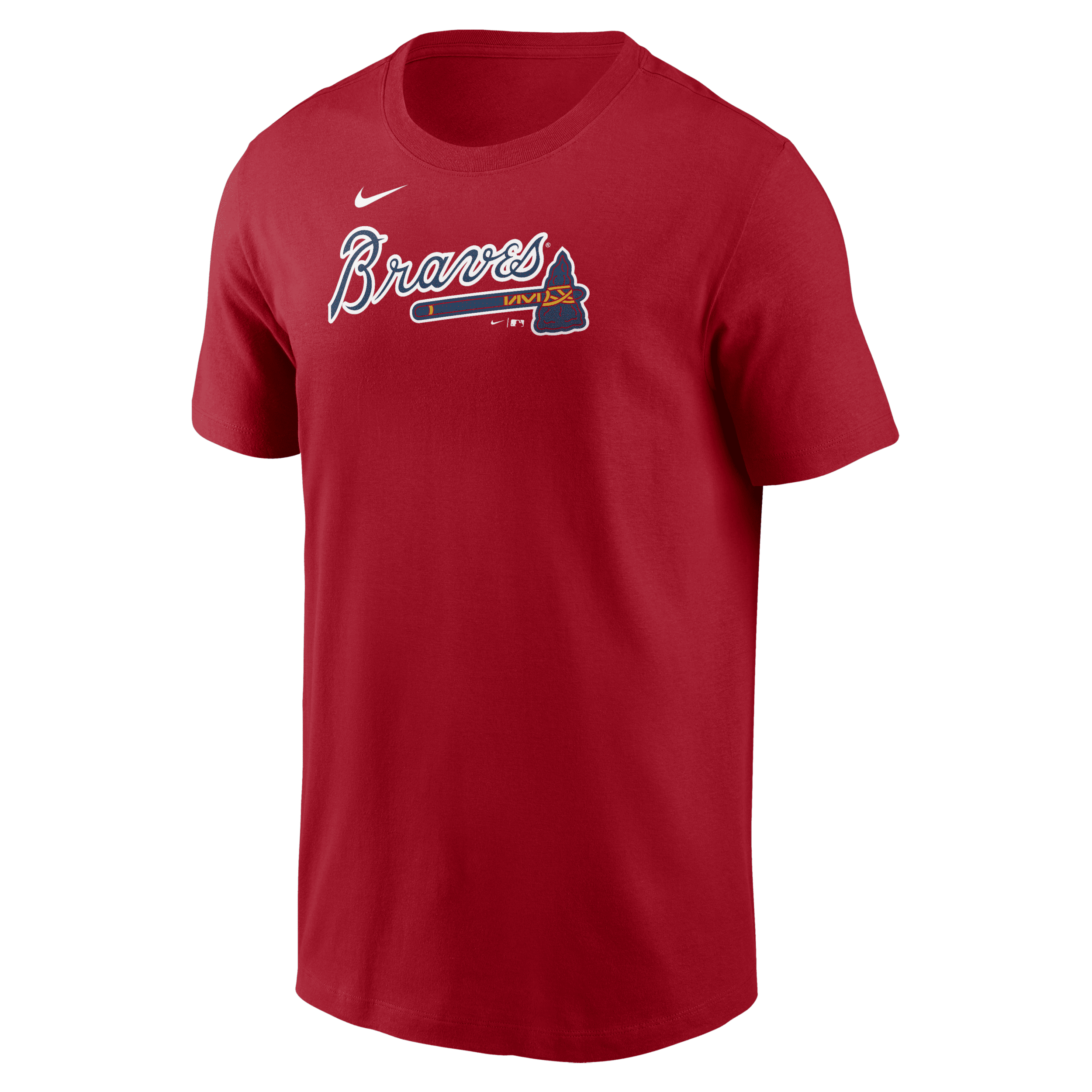 Shop Nike Atlanta Braves Fuse Wordmark  Men's Mlb T-shirt In Red