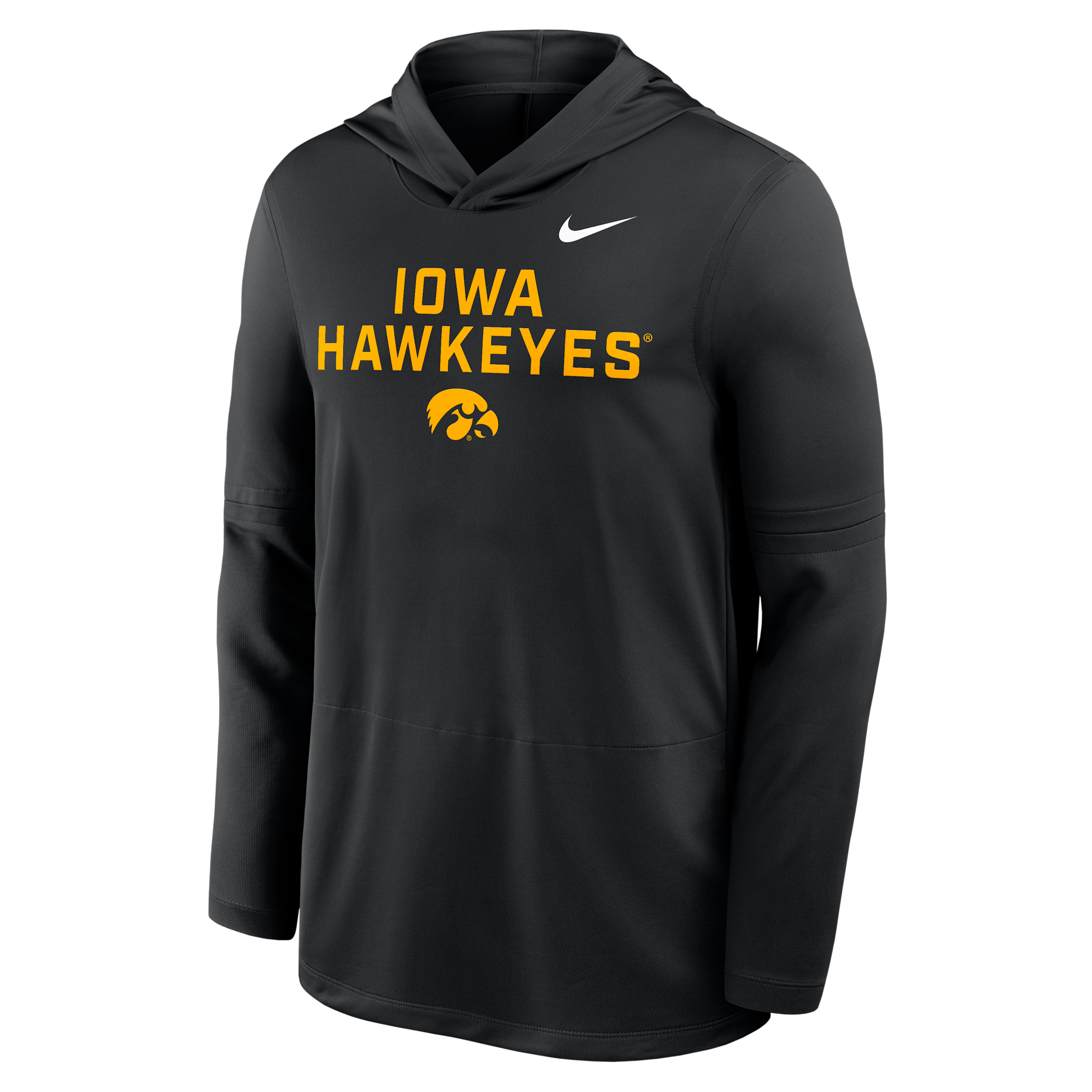 Nike Black Iowa Hawkeyes 2025 Sideline Performance Long Sleeve Hoodie T-shirt In Black