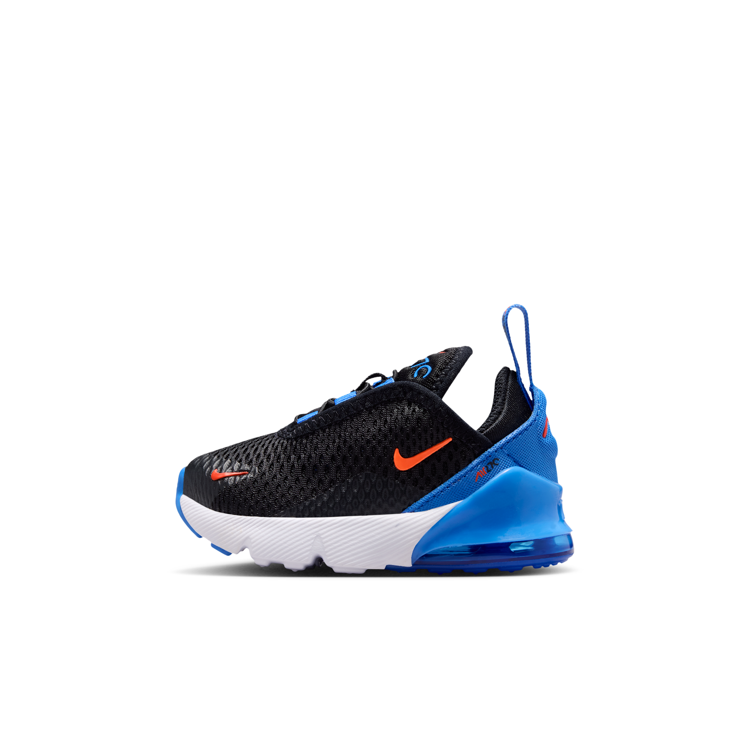 Nike Air Max 270 - Boys' Toddler Running Shoes Black/Turf Orange/Blue Crystal Size 07.0