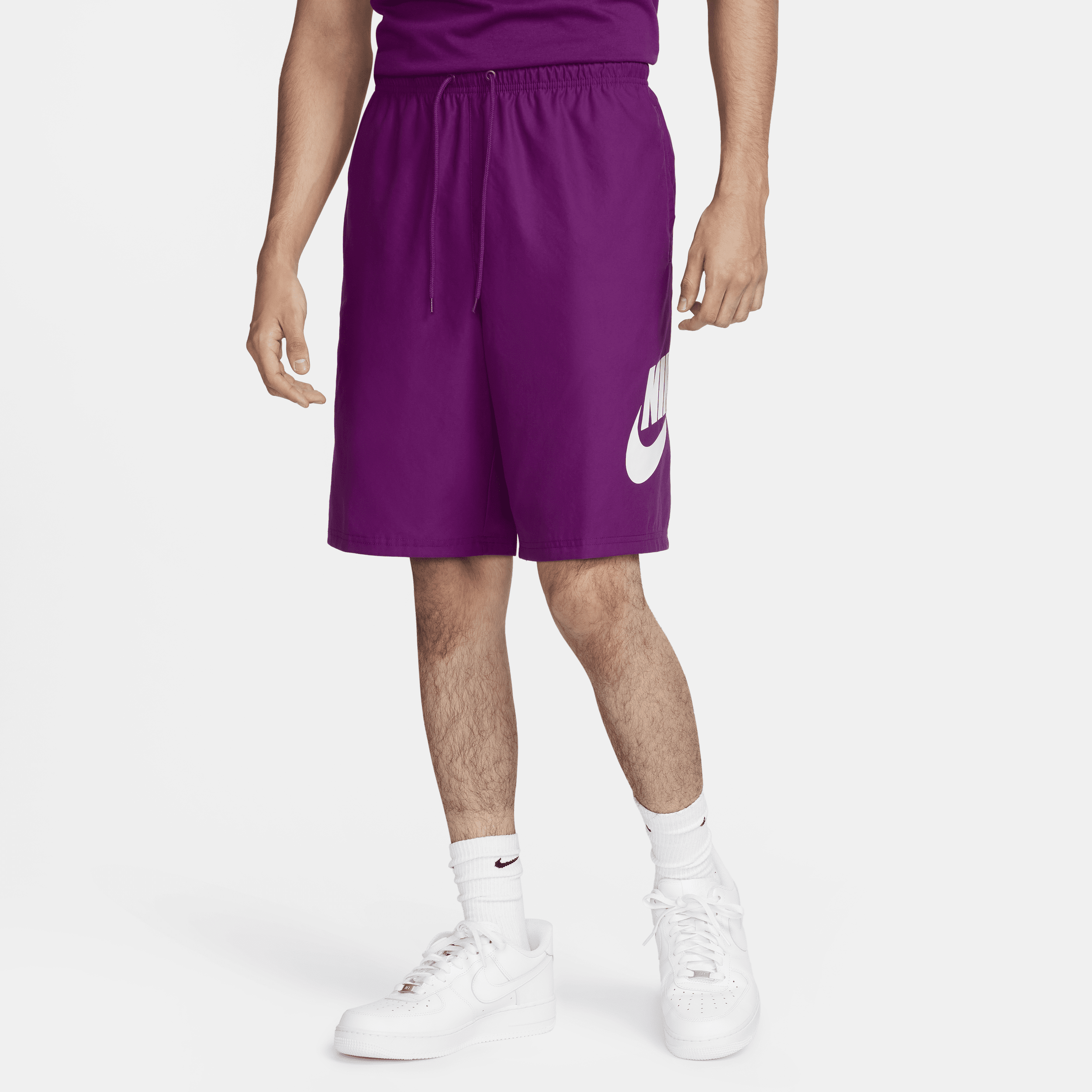 Shop Nike Men's Club Woven Shorts In Purple