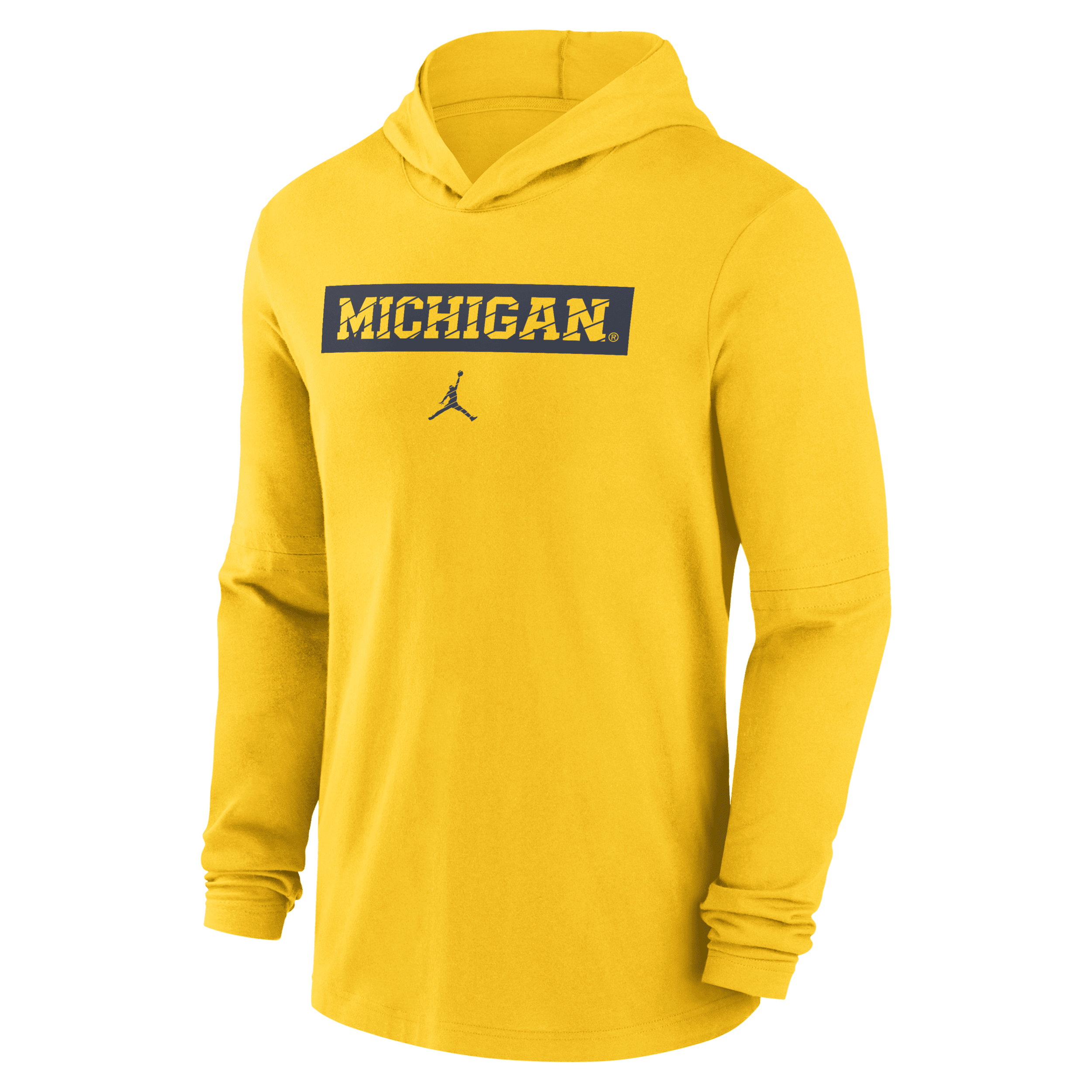 JORDAN MEN'S MICHIGAN WOLVERINES SIDELINE DRI-FIT COLLEGE LONG-SLEEVE HOODED TOP 1015709472