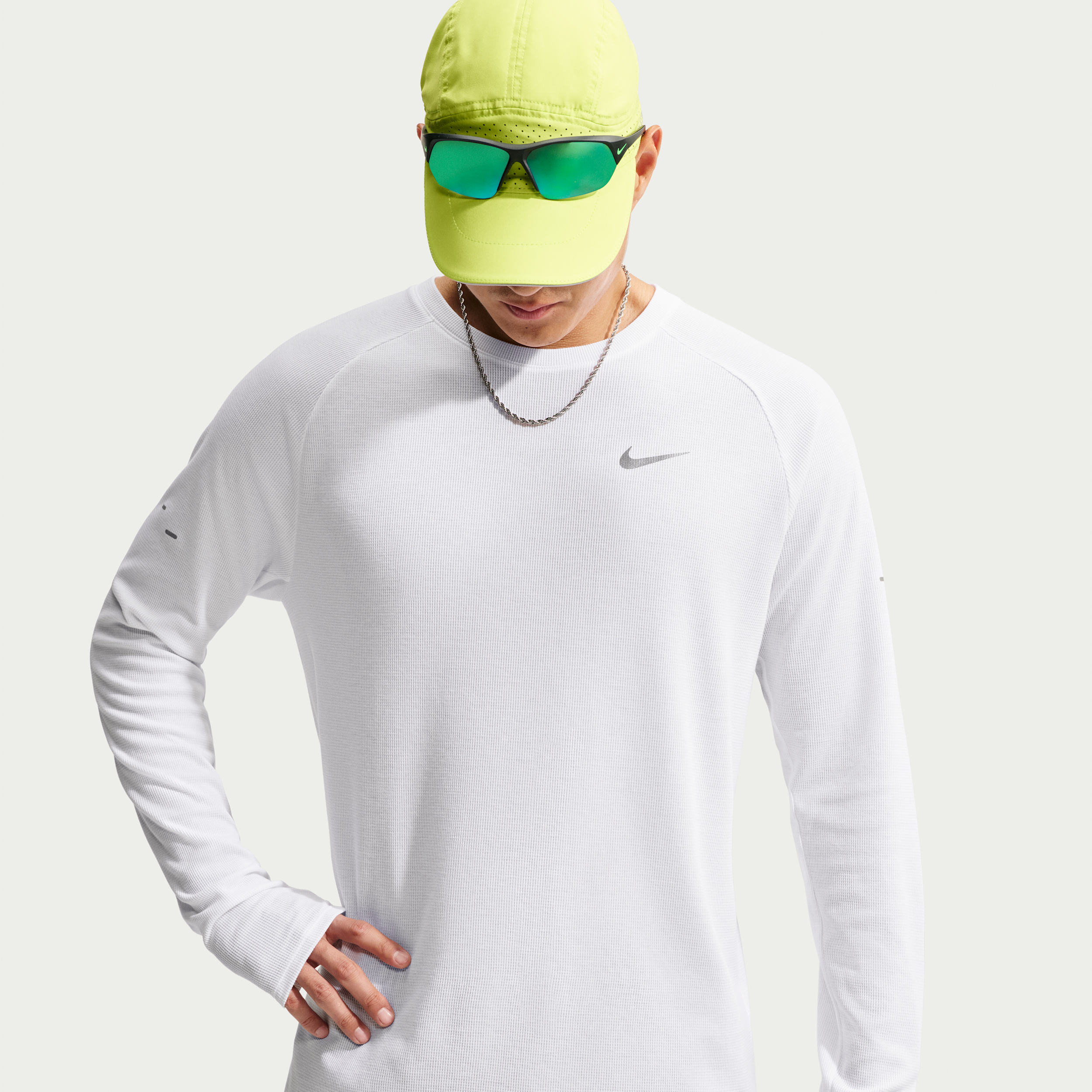 Nike Men's Stride Dri-FIT Running Waffle Crew in White | HV2705-100