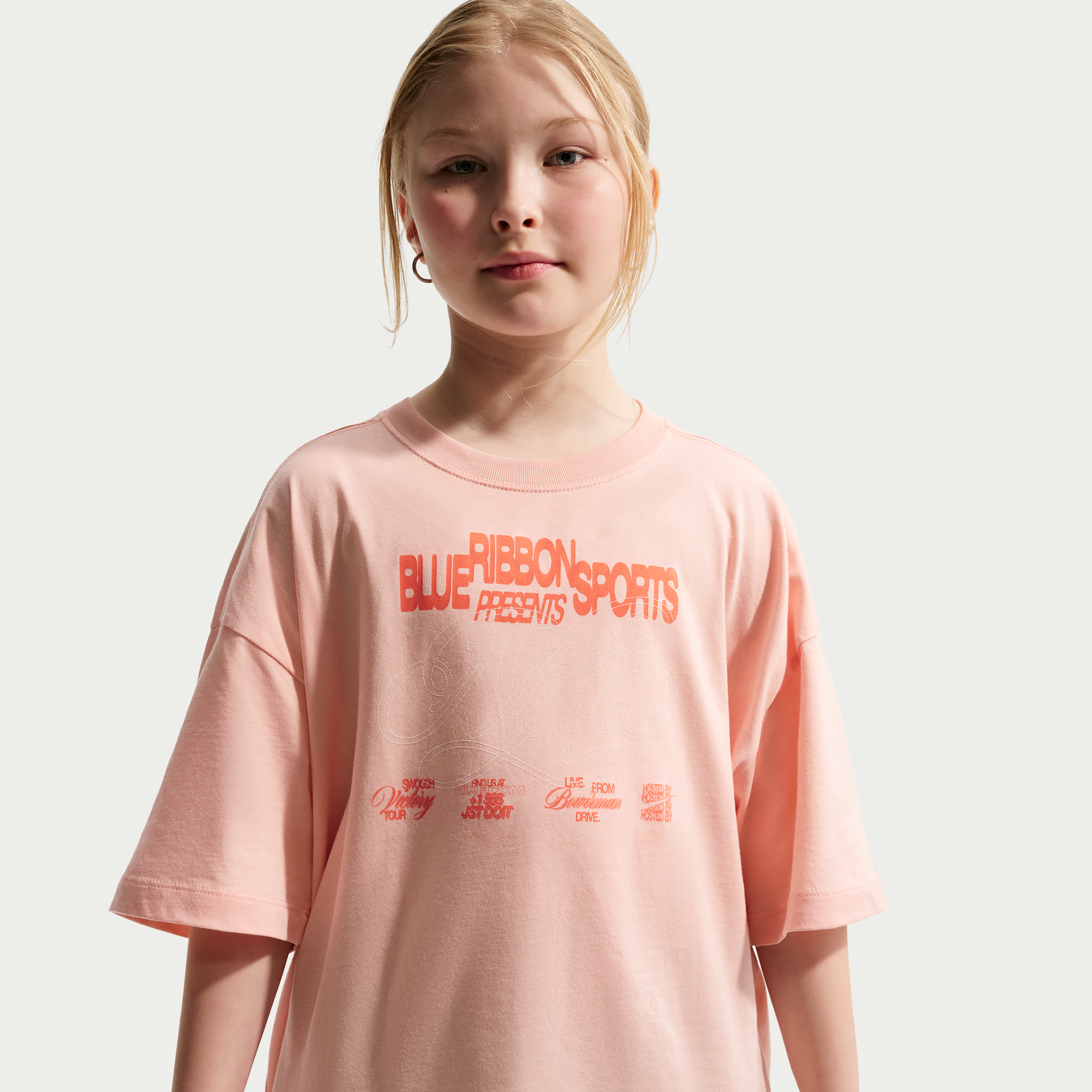 Nike Sportswear Big Kids' Oversized T-Shirt in Orange | II4090-800