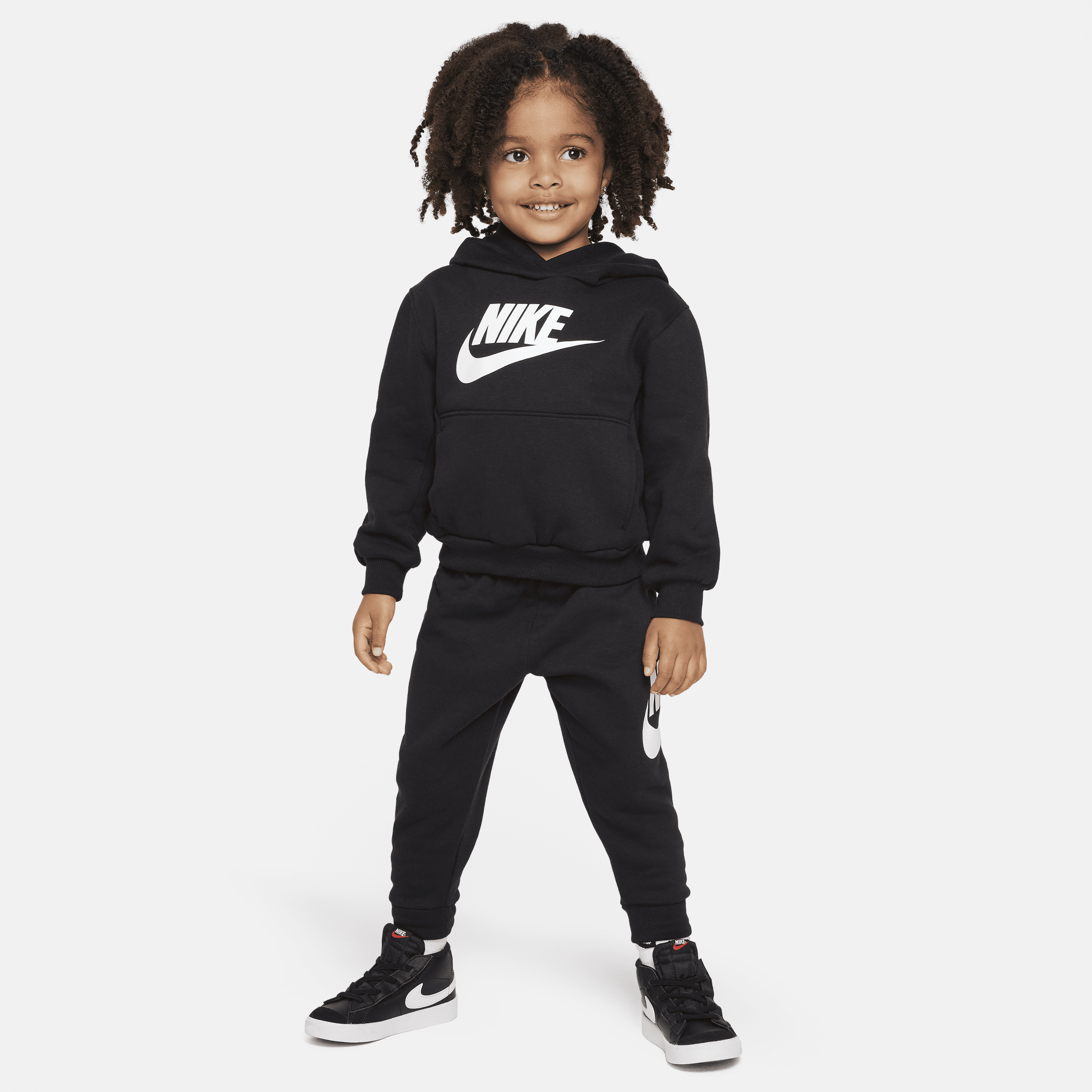 Nike Sportswear Club Fleece Toddler Hoodie Set In Black