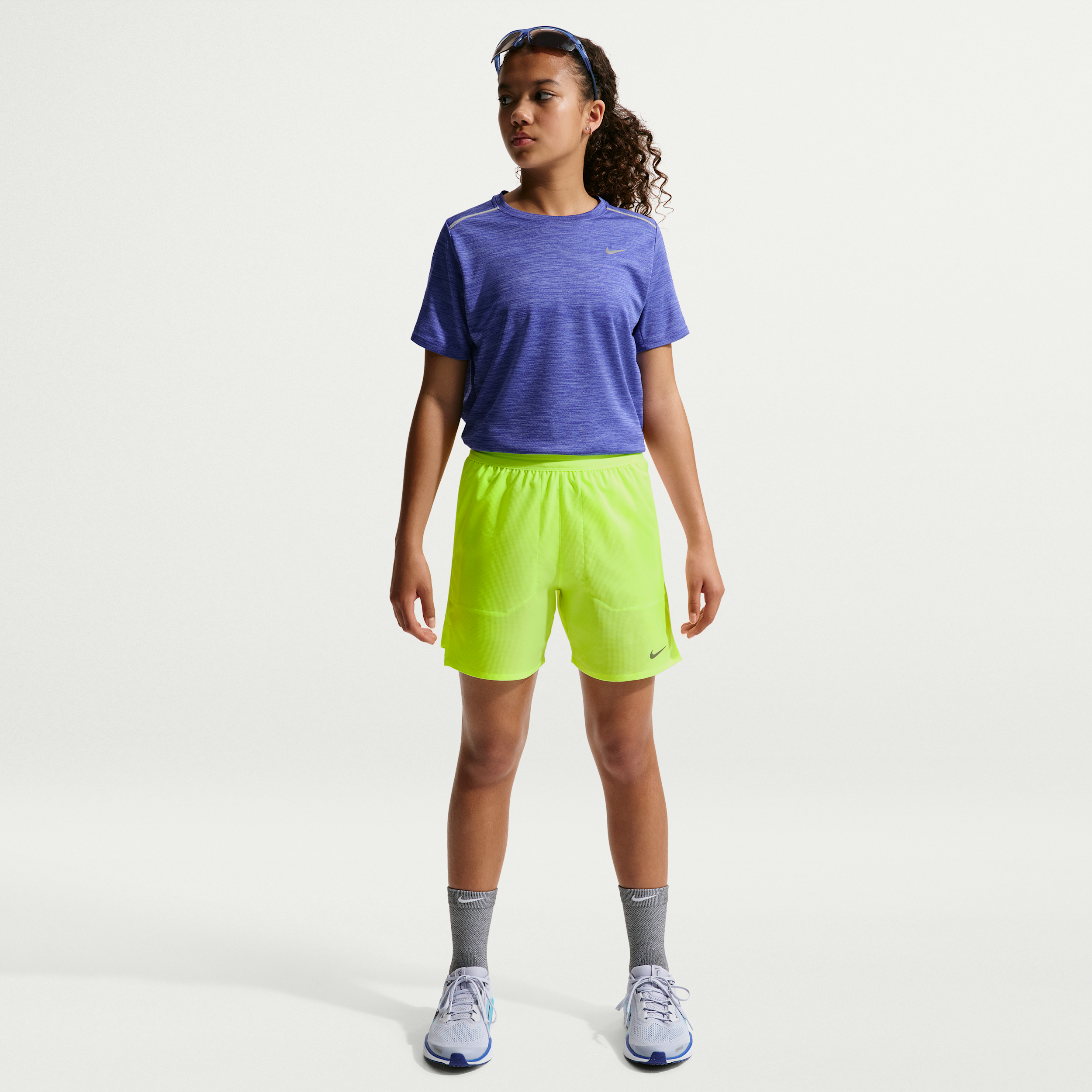 Nike Stride Big Kids' Dri-FIT Training Shorts in Yellow | IO0519-737