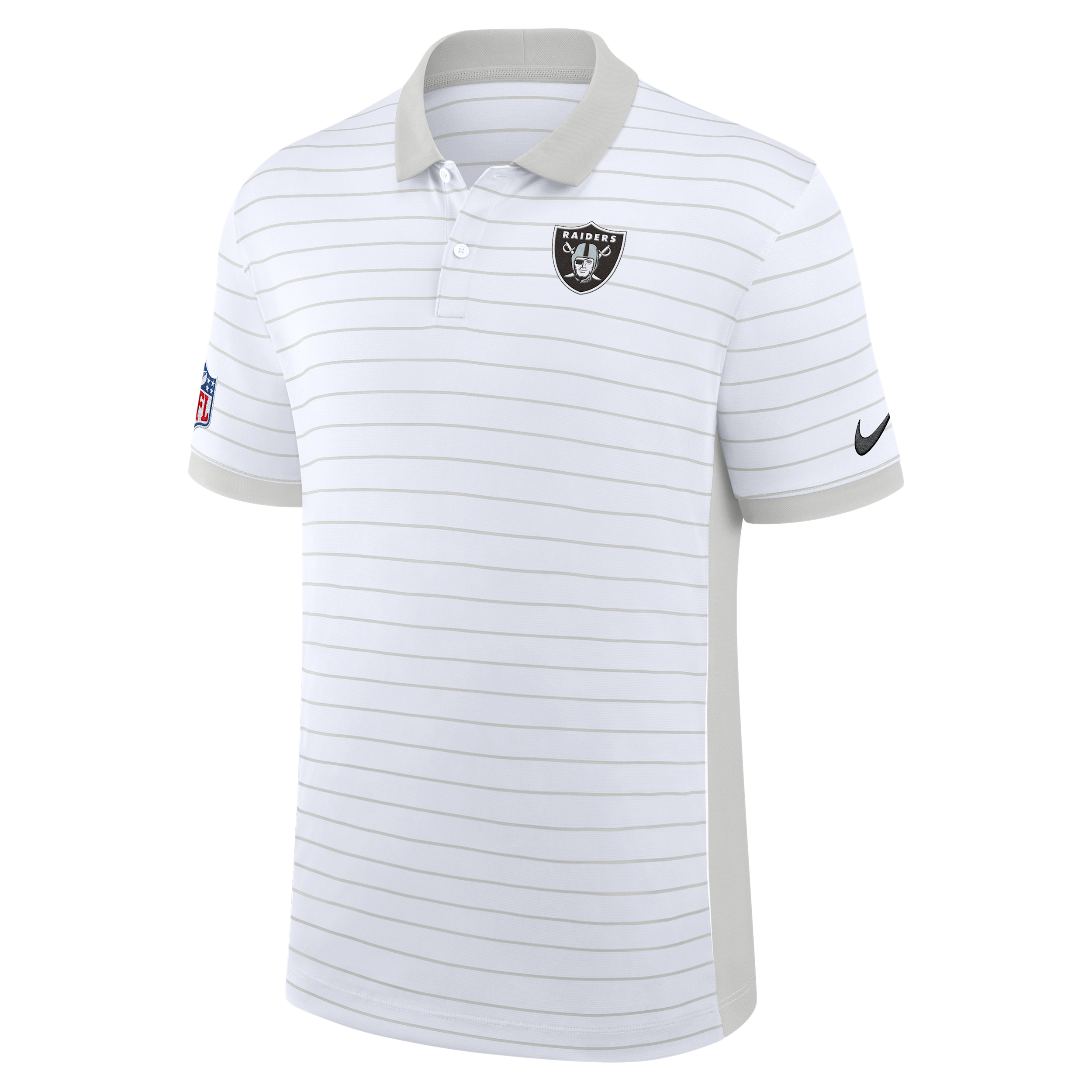Las Vegas Raiders Sideline Victory Stripe Nike Men's Dri-FIT NFL Polo in White | 03BG0CEB8D-RPE