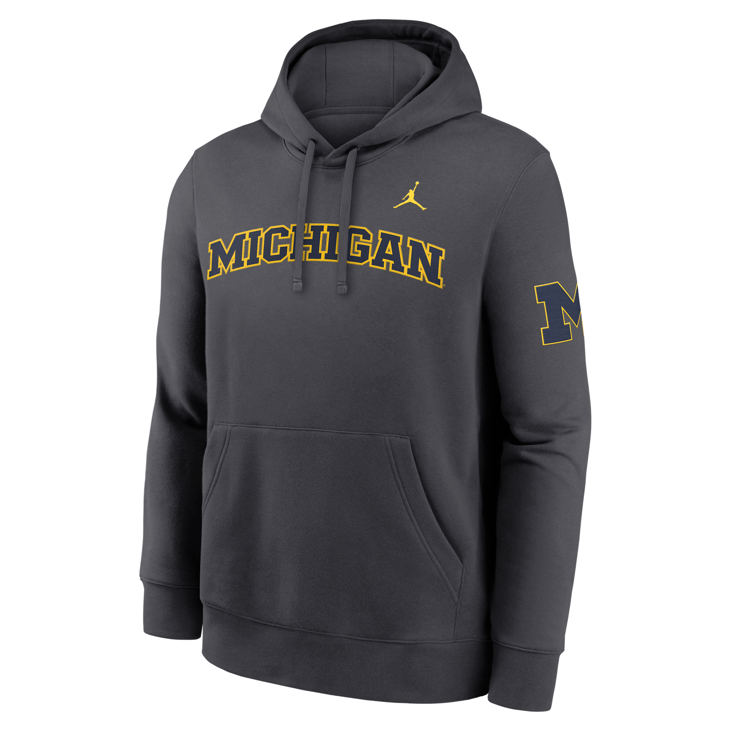 Michigan Sideline Club Nike Men's Jordan Brand Pullover Hoodie in Grey | MJDK06FMWN-TVV