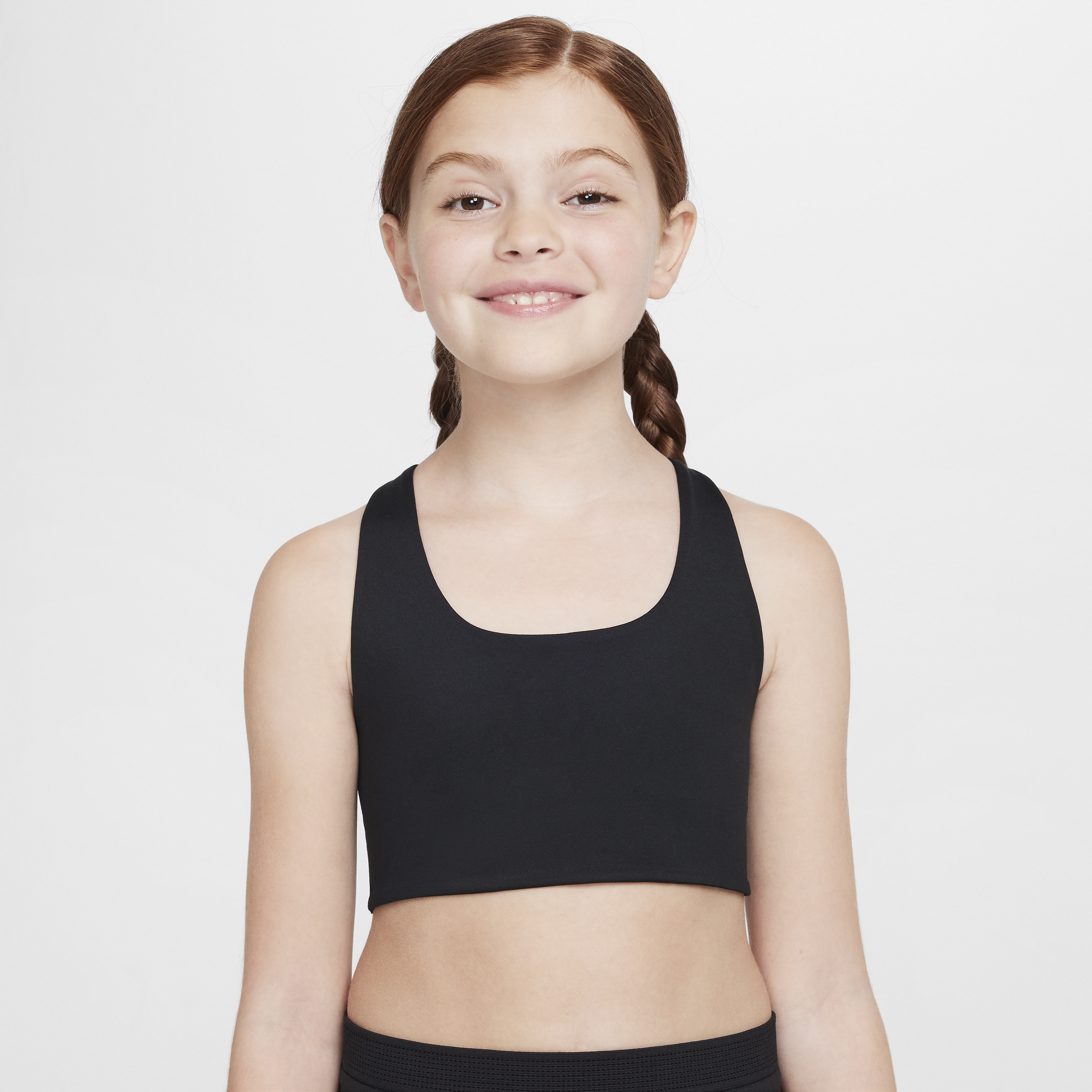 Nike One Big Kids' (girls') Long-line Sports Bra In Black