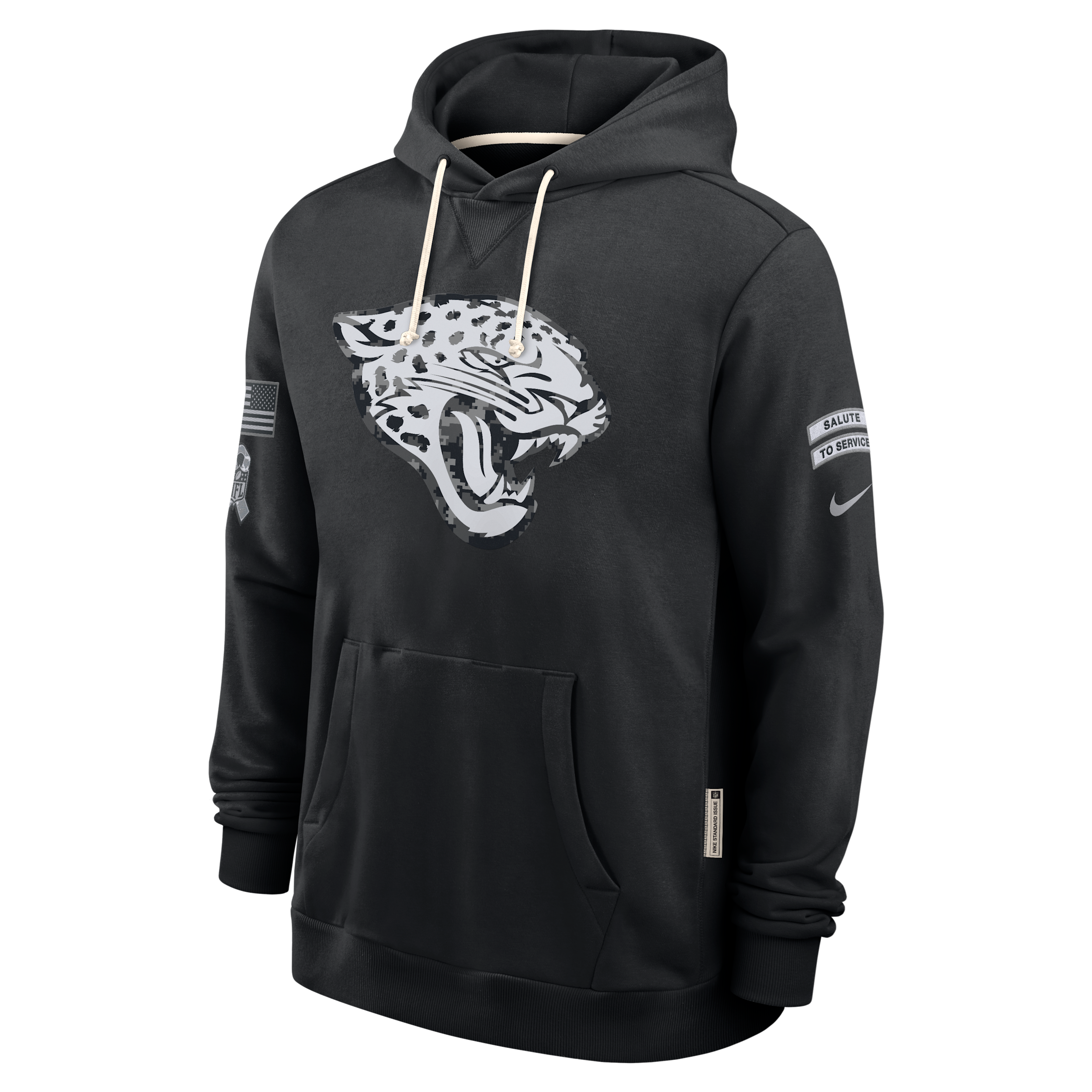 Jacksonville Jaguars Salute to Service Sideline Nike Men's Dri-FIT NFL Pullover Hoodie in Black | 03AZ00AA2F-CYB
