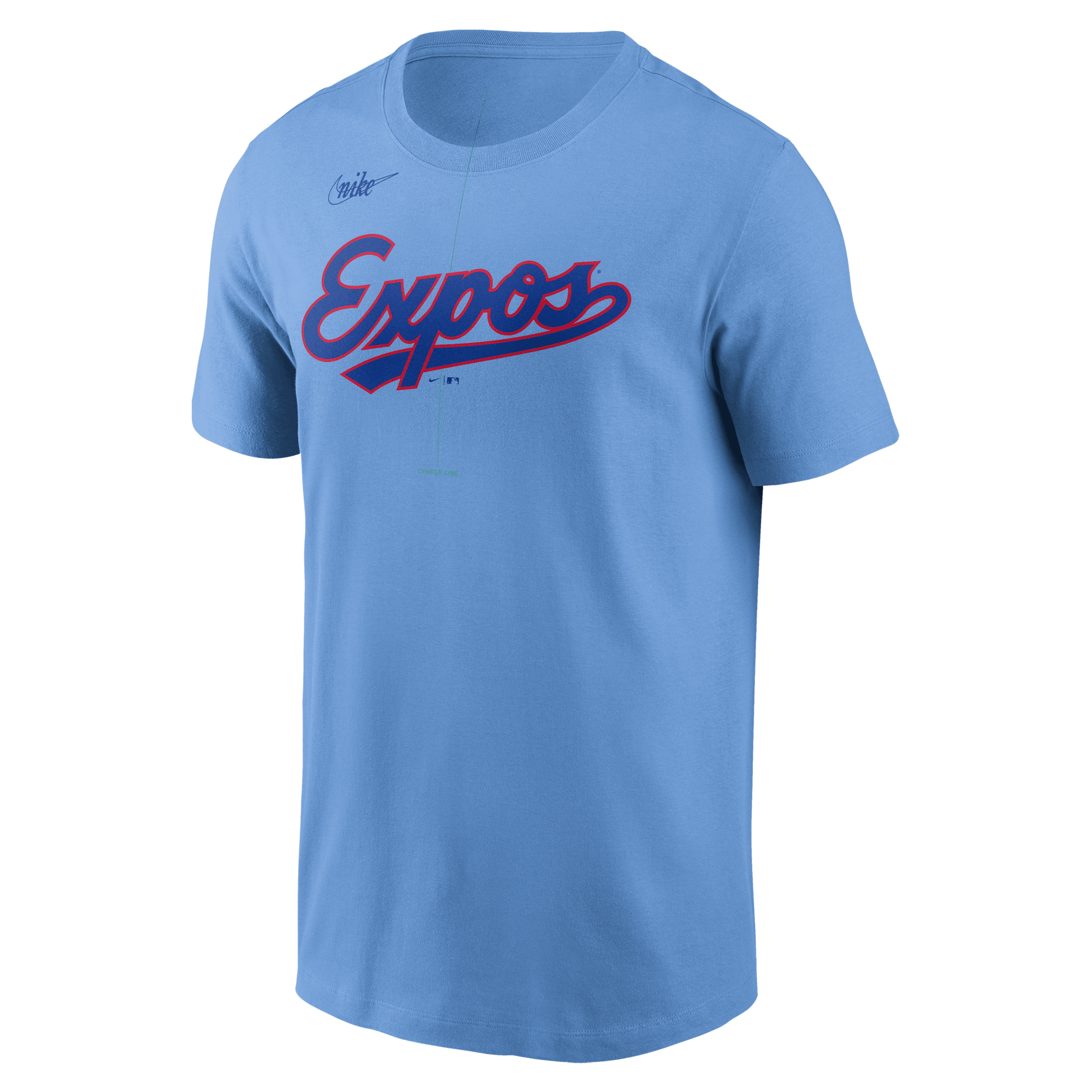 Montreal Expos Cooperstown Wordmark Nike Men's MLB T-Shirt in Blue | N1994EYMEX-0B5