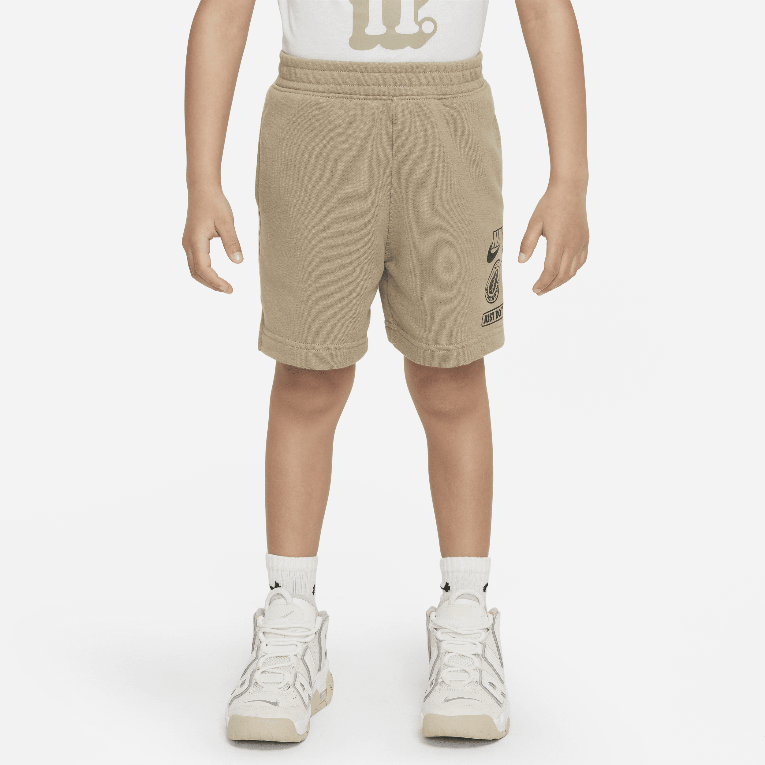 Nike Sportswear "leave No Trace" French Terry Taping Shorts Little Kids' Shorts In Brown