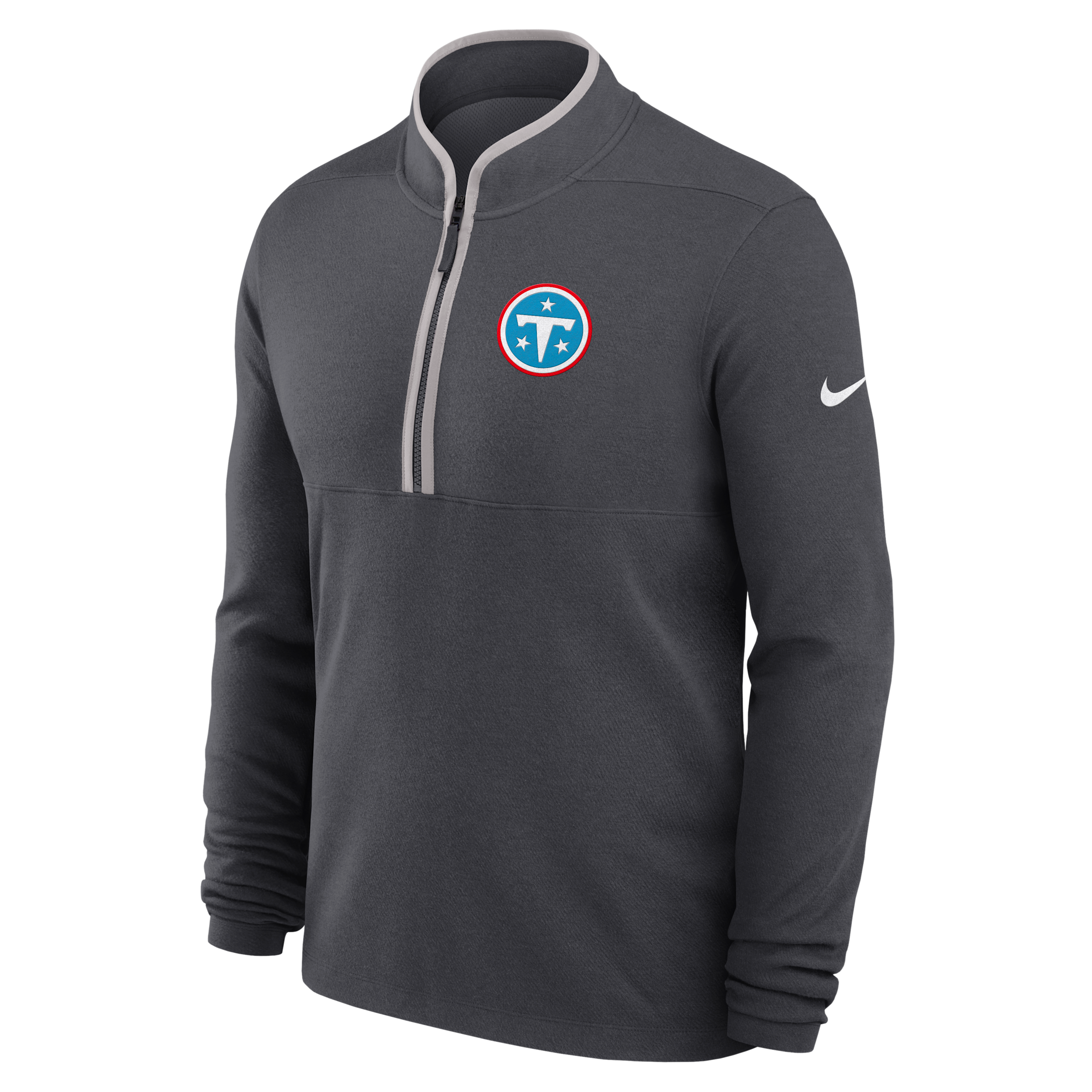 Tennessee Titans Primetime Victory Nike Men's Dri-FIT NFL 1/2-Zip Long-Sleeve Top in Grey | 03430ER39V-R48