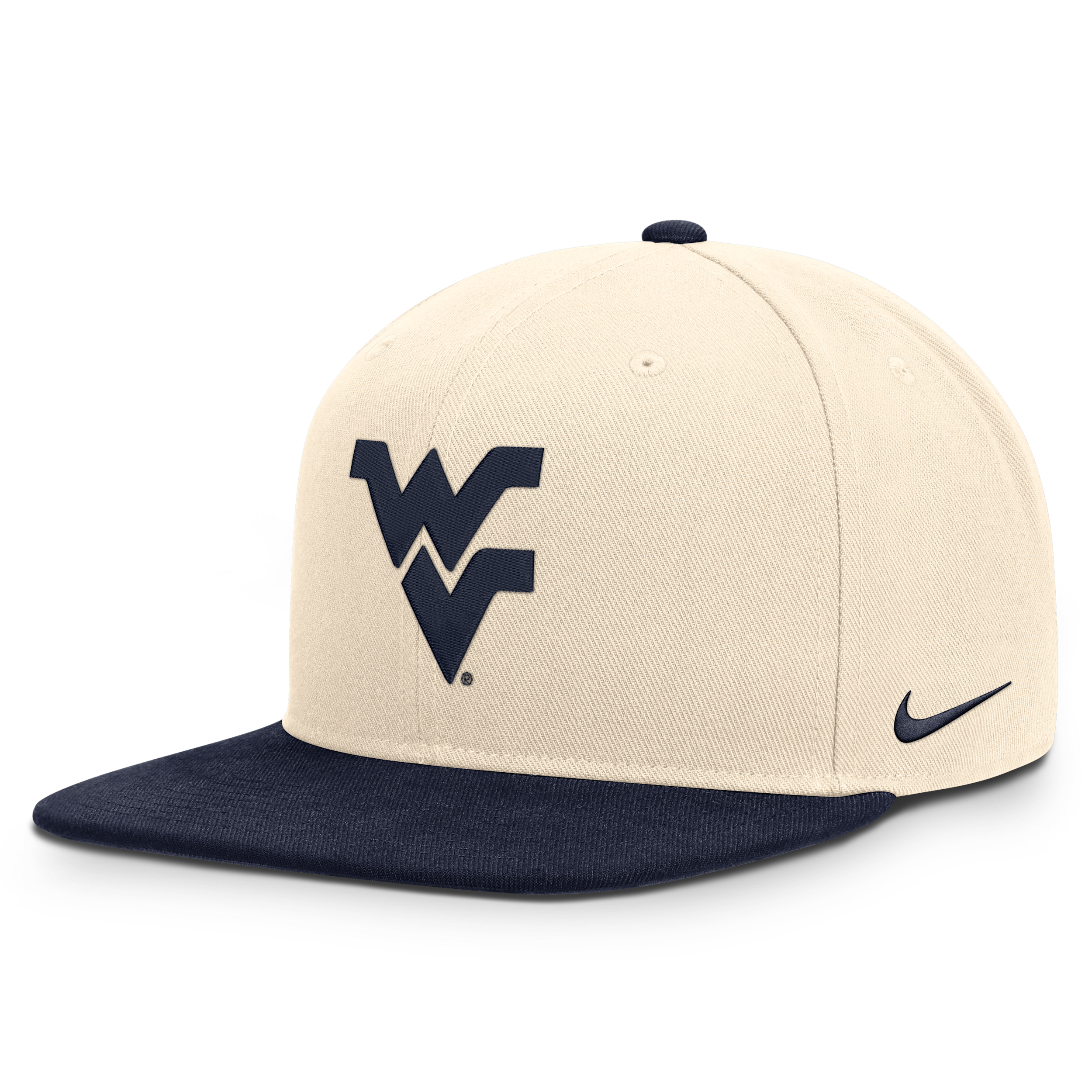 Nike Men's and Women's Natural/Navy West Virginia Mountaineers Campus Prep Snapback Hat - Natural, Navy