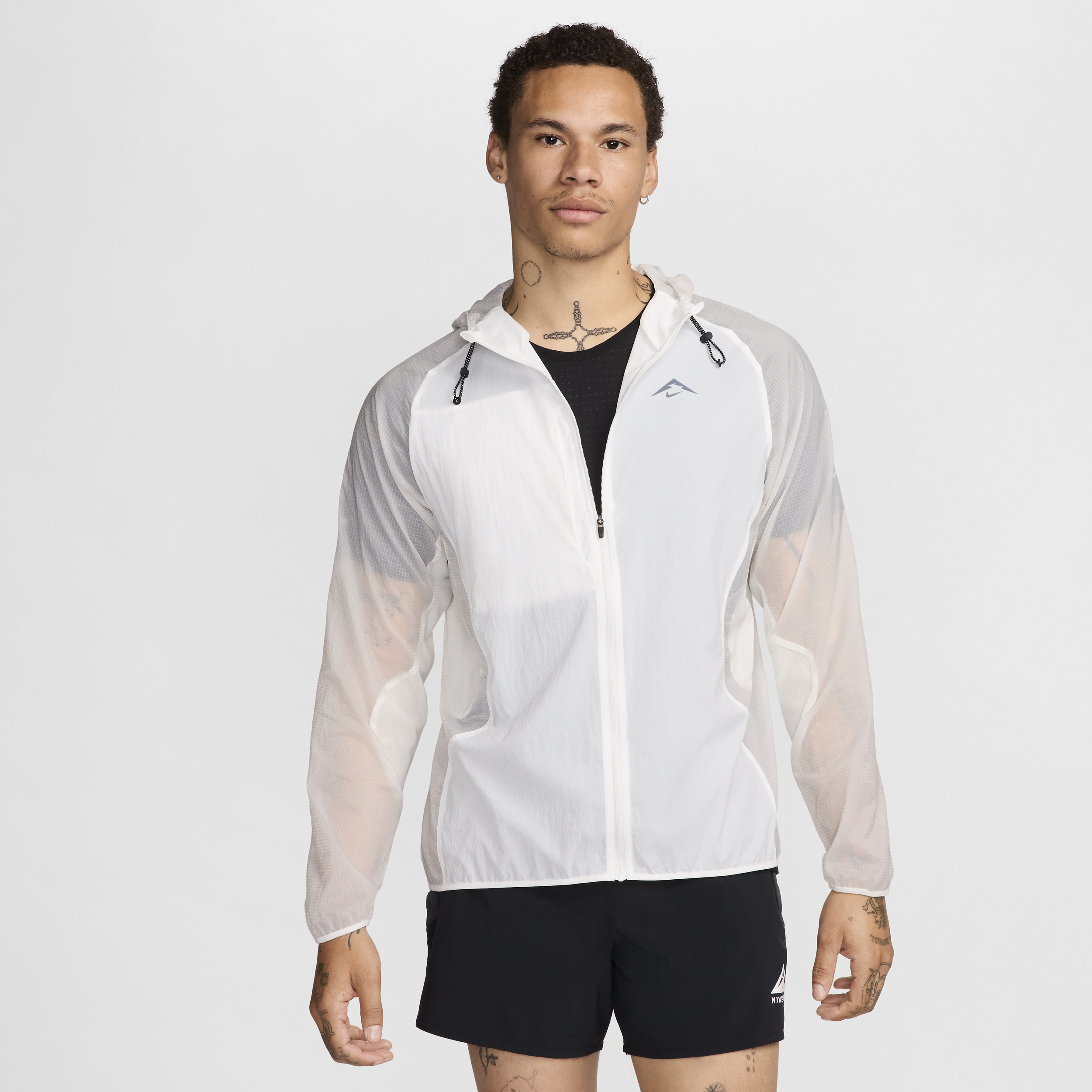 Shop Nike Men's Trail Aireez Running Jacket In White