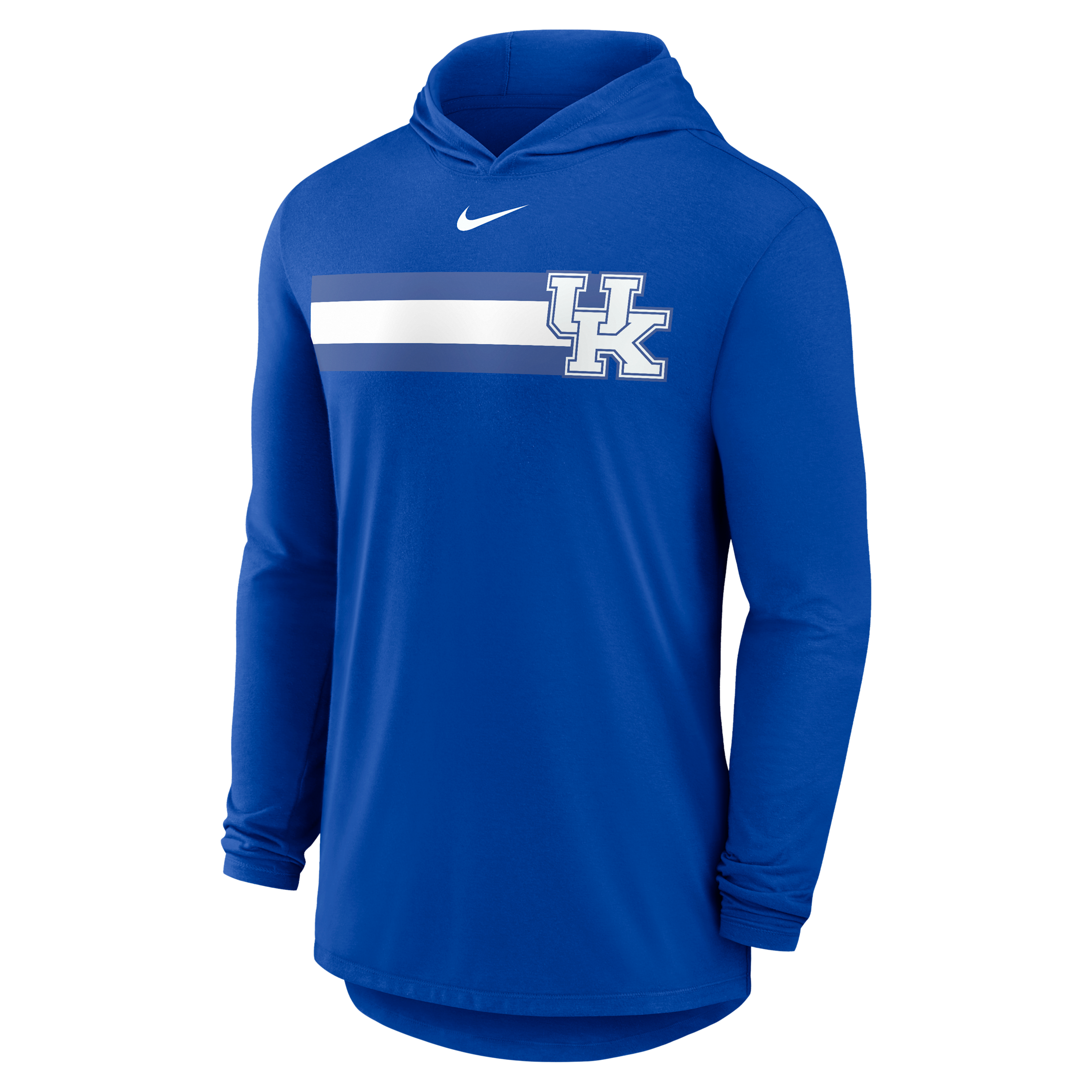 Kentucky Primetime Pattern Nike Men's Dri-FIT College Long-Sleeve Hooded T-Shirt in Blue | 01NB4EVNKY-CZH