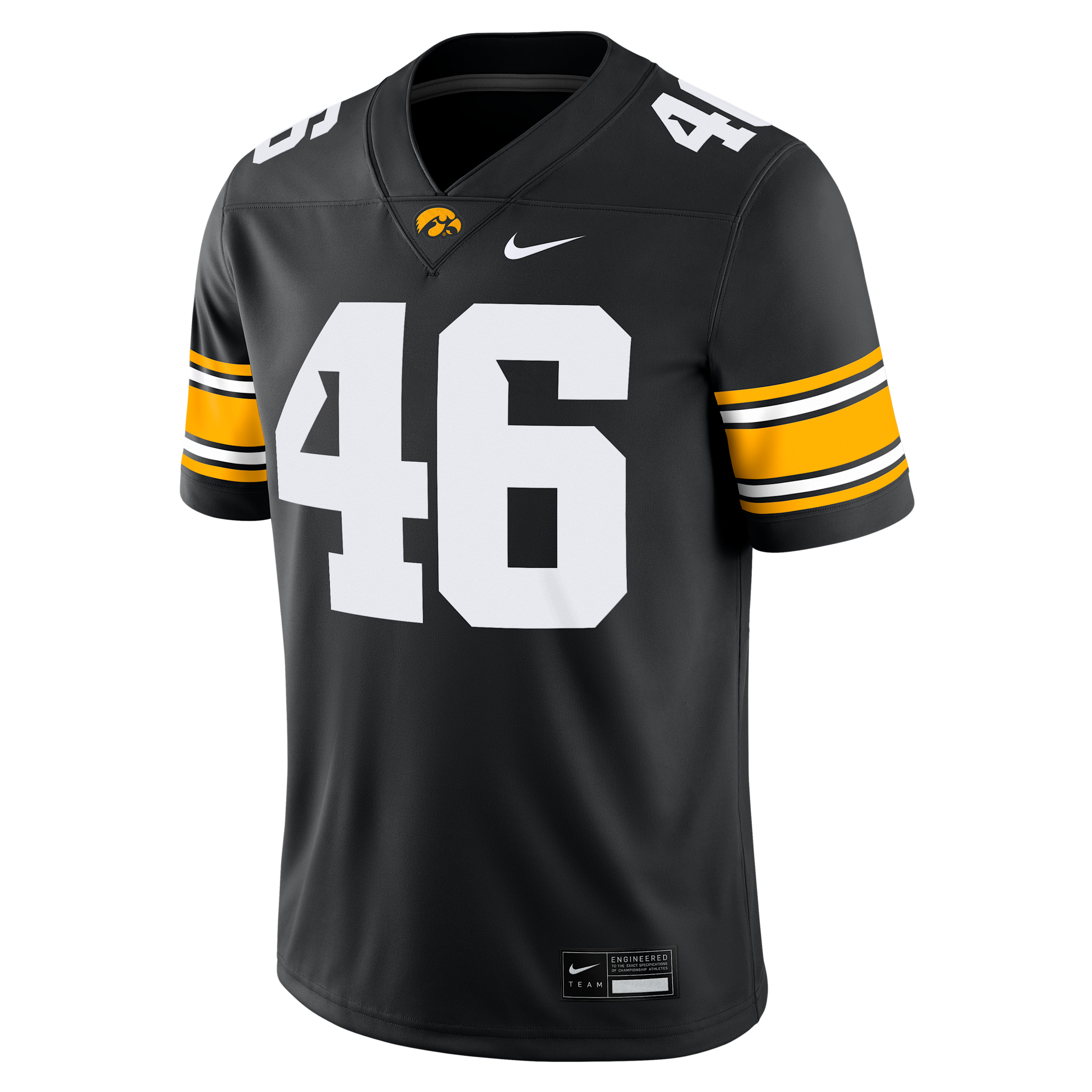Nike Men's Iowa Hawkeyes George Kittle #46 Black Dri-FIT Replica Football Game Jersey, Medium