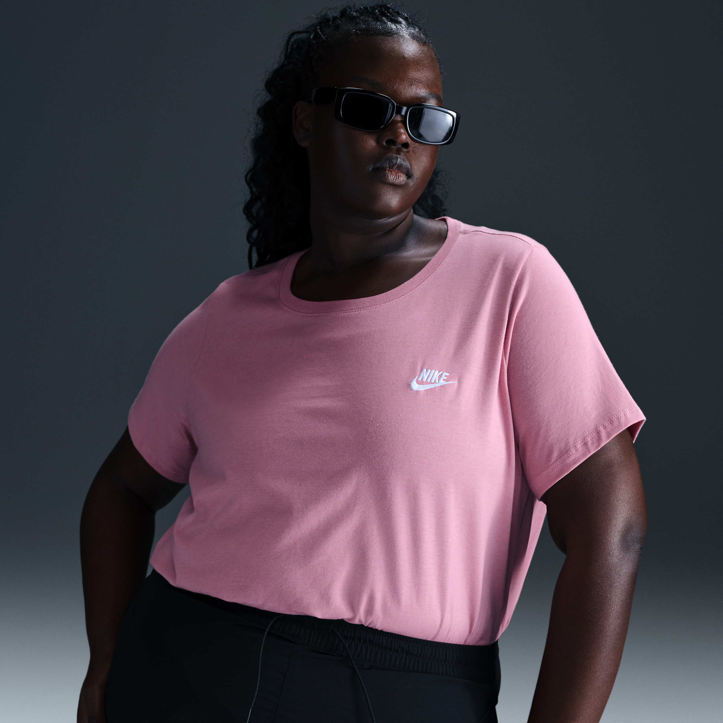 Nike Women's Sportswear Club Essentials T-shirt (plus Size) In Pink