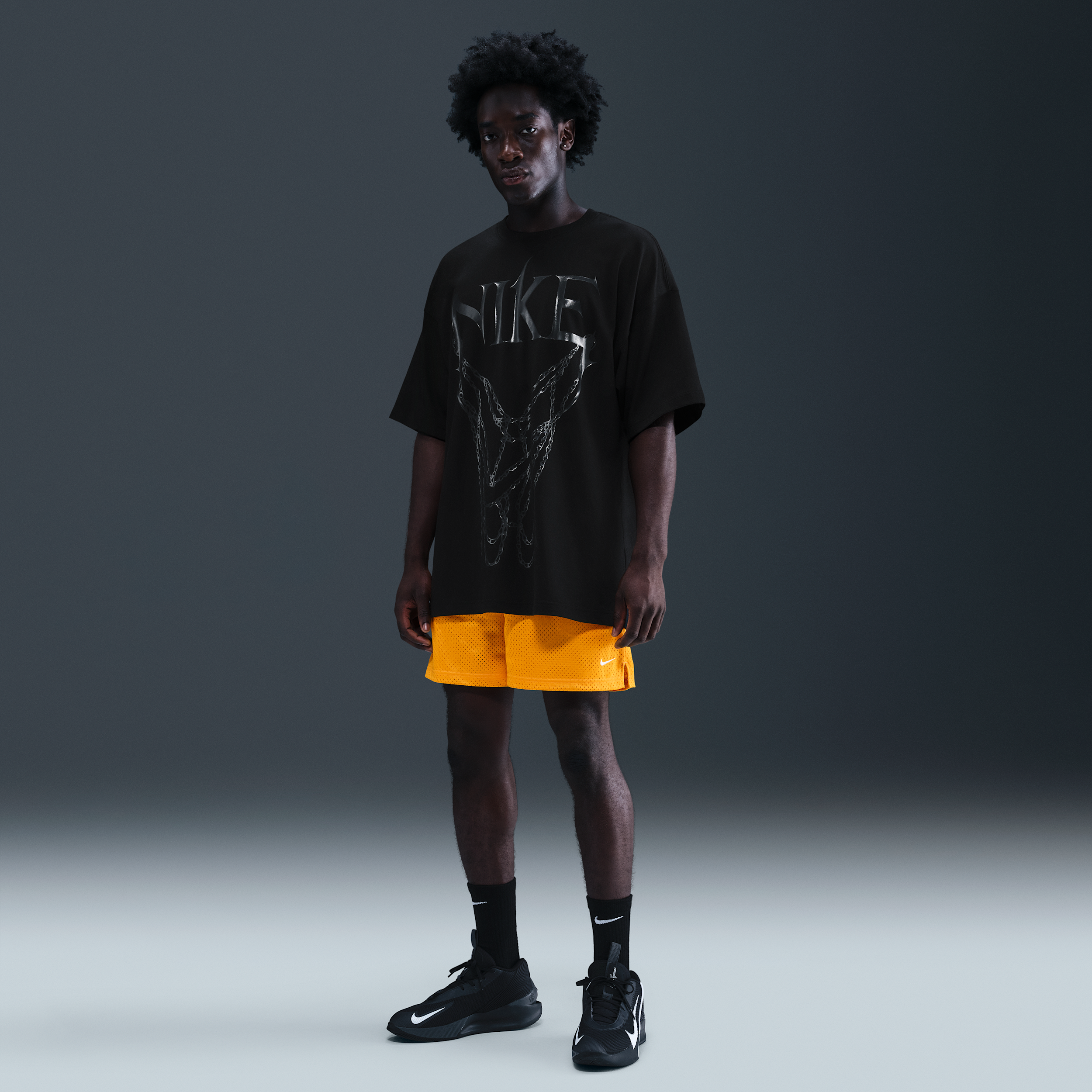 Nike Men's Dri-fit 5" Mesh Basketball Shorts In Black