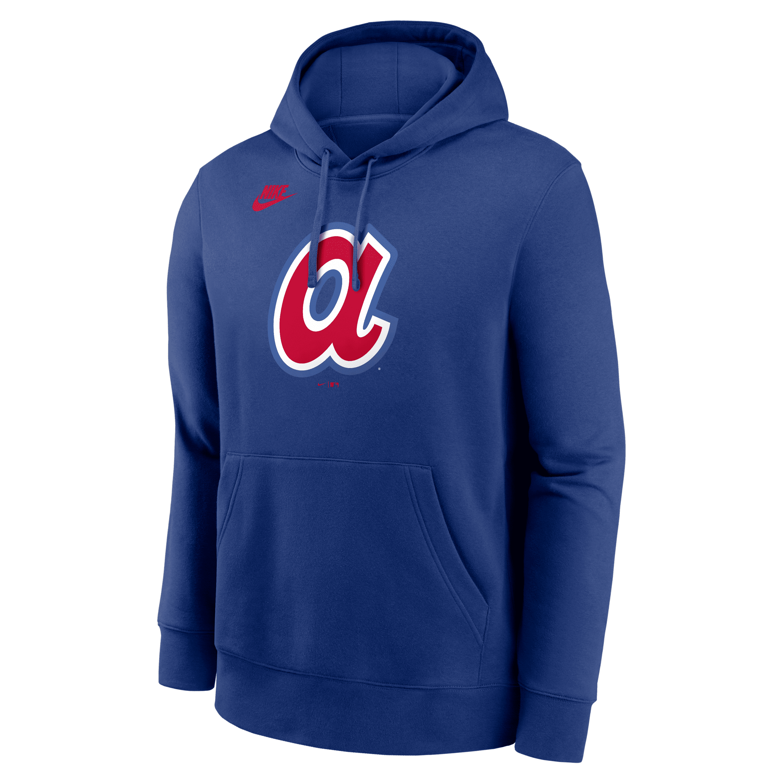 NIKE ATLANTA BRAVES COOPERSTOWN LOGO CLUB MEN'S MLB PULLOVER HOODIE 1015813169