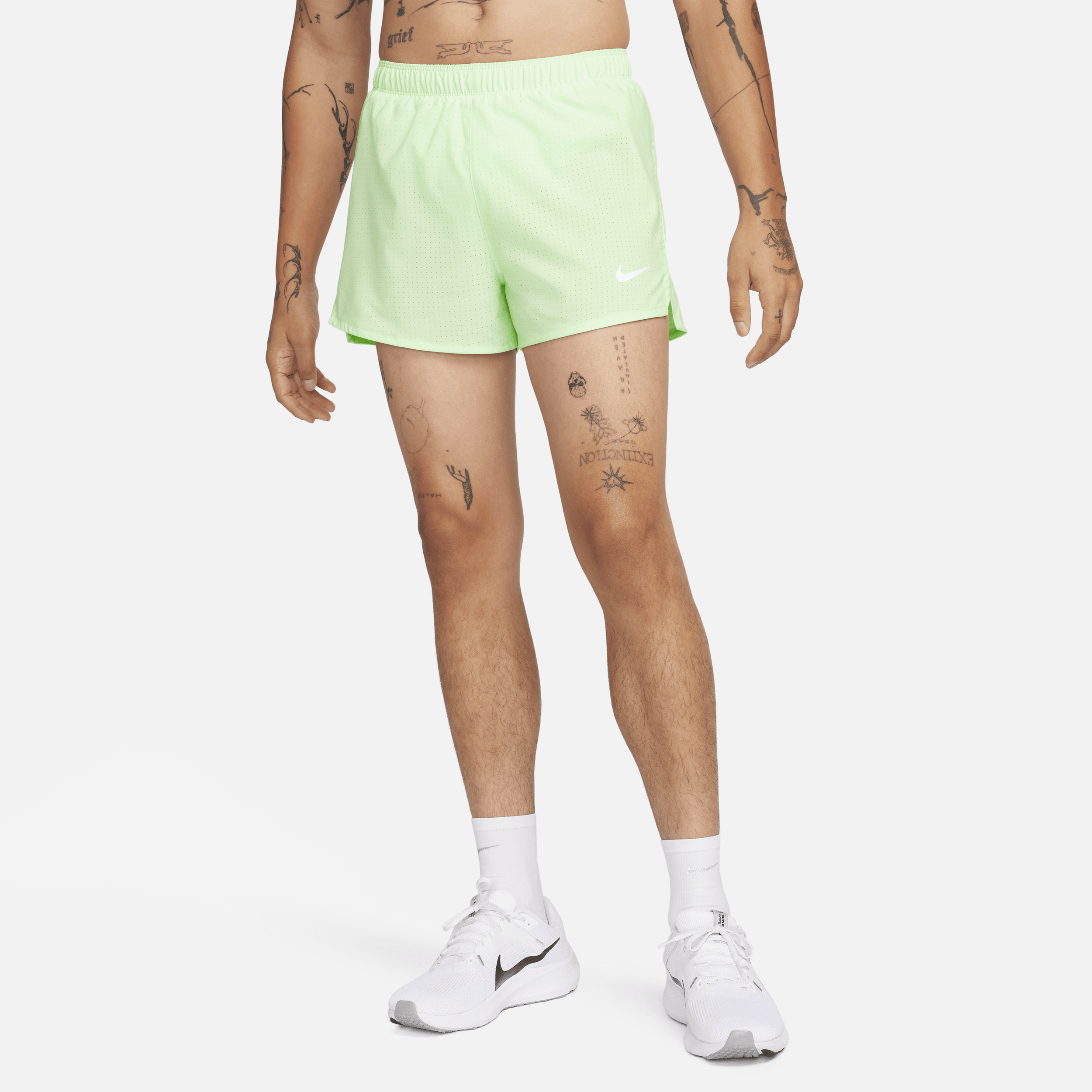 Nike Men's Fast Dri-fit 3" Brief-lined Running Shorts In Green