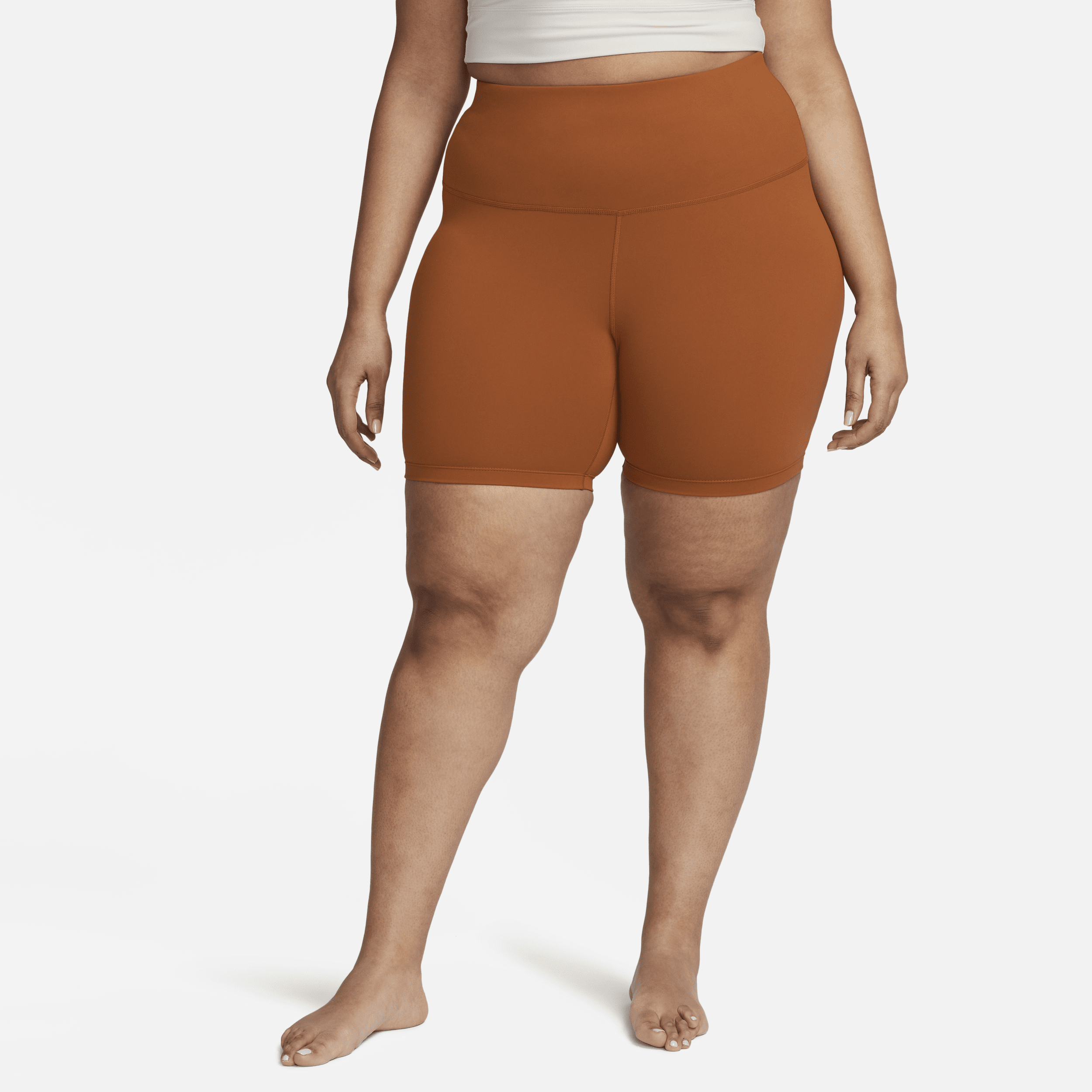 Nike Women's  Yoga High-waisted 7" Shorts (plus Size) In Brown