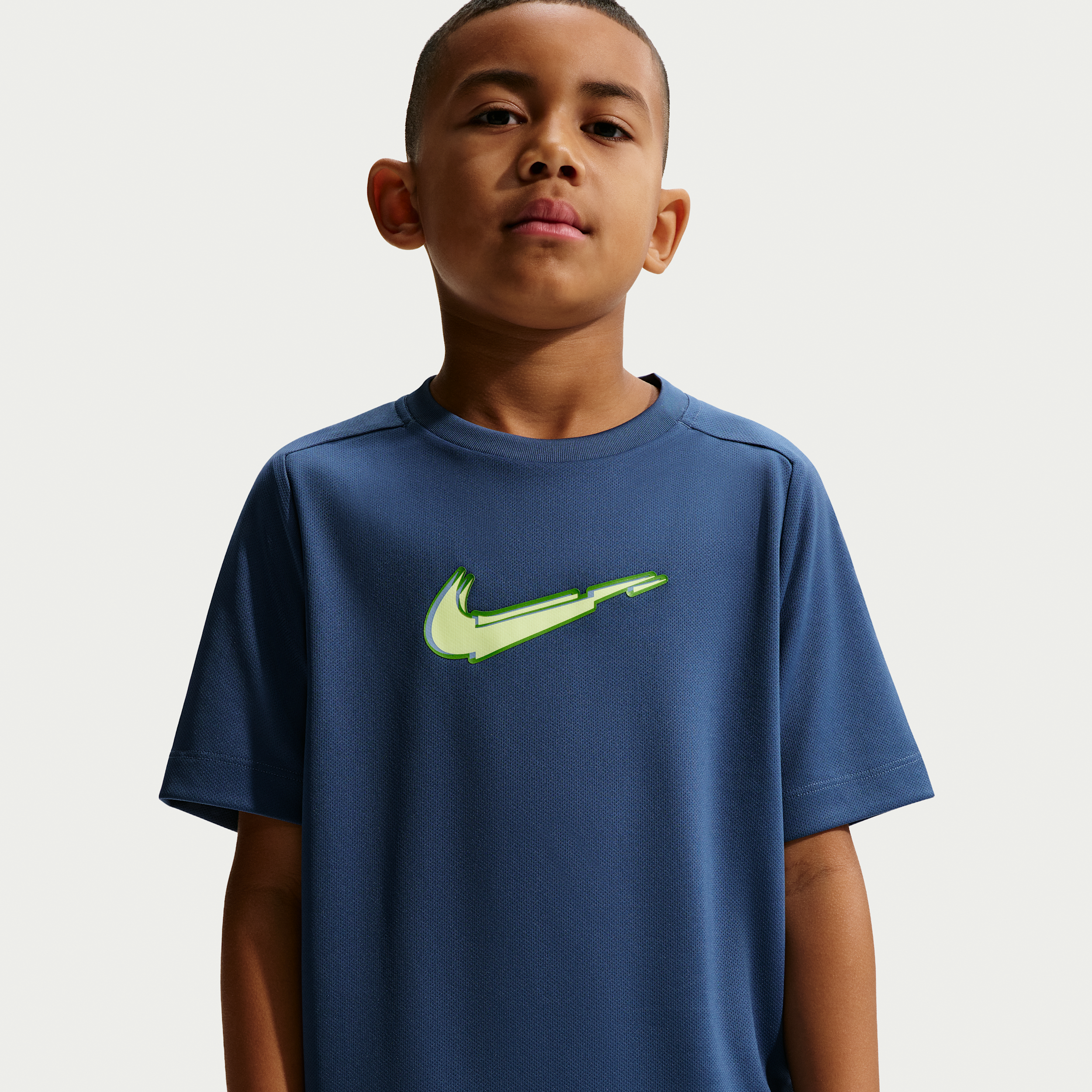 Nike Multi Big Kids' (Boys') Dri-FIT Short-Sleeve Training Top in Blue | IF2438-461
