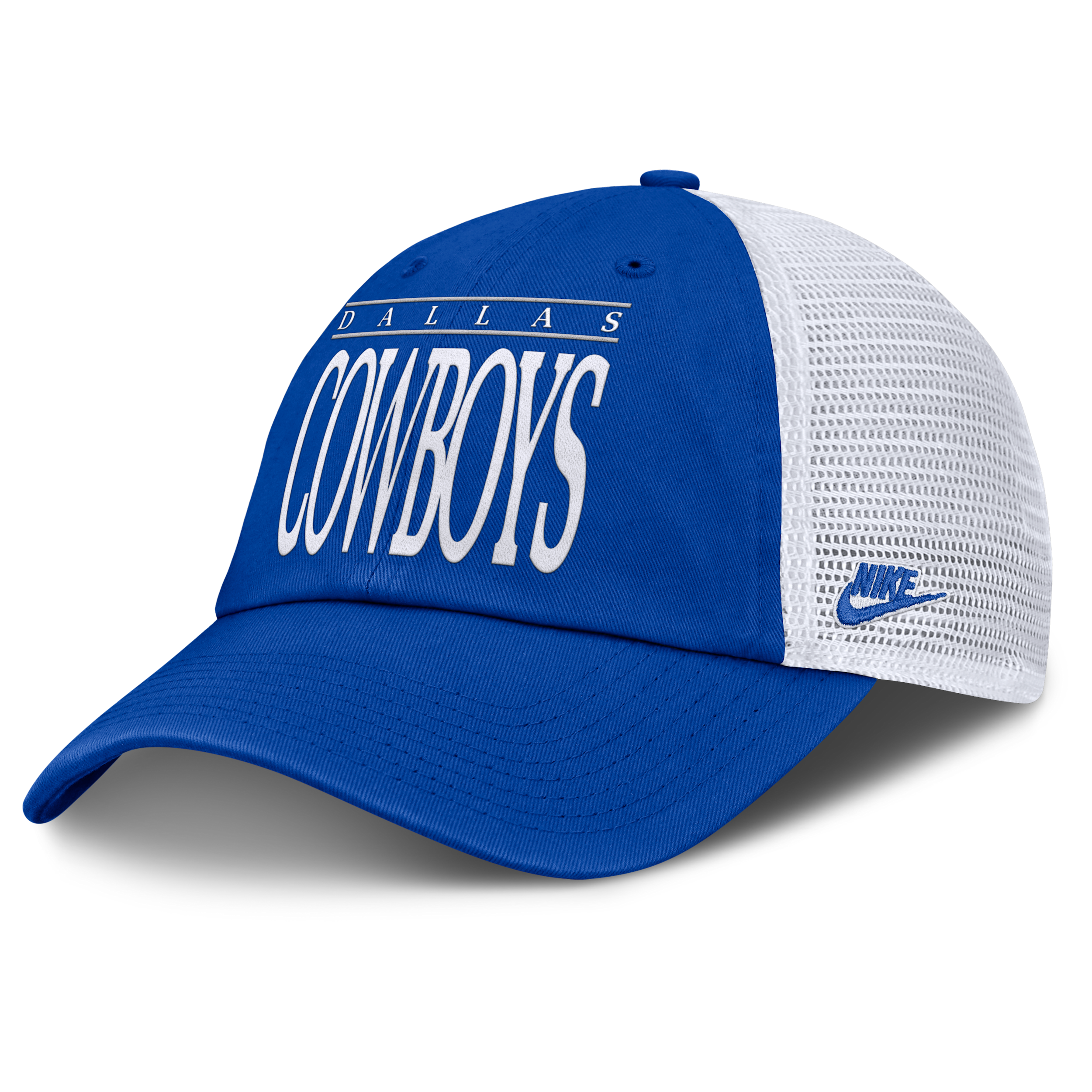 Dallas Cowboys Rewind Club Nike Men's NFL Trucker Adjustable Hat in Blue | NF03054NV6Z-LMD