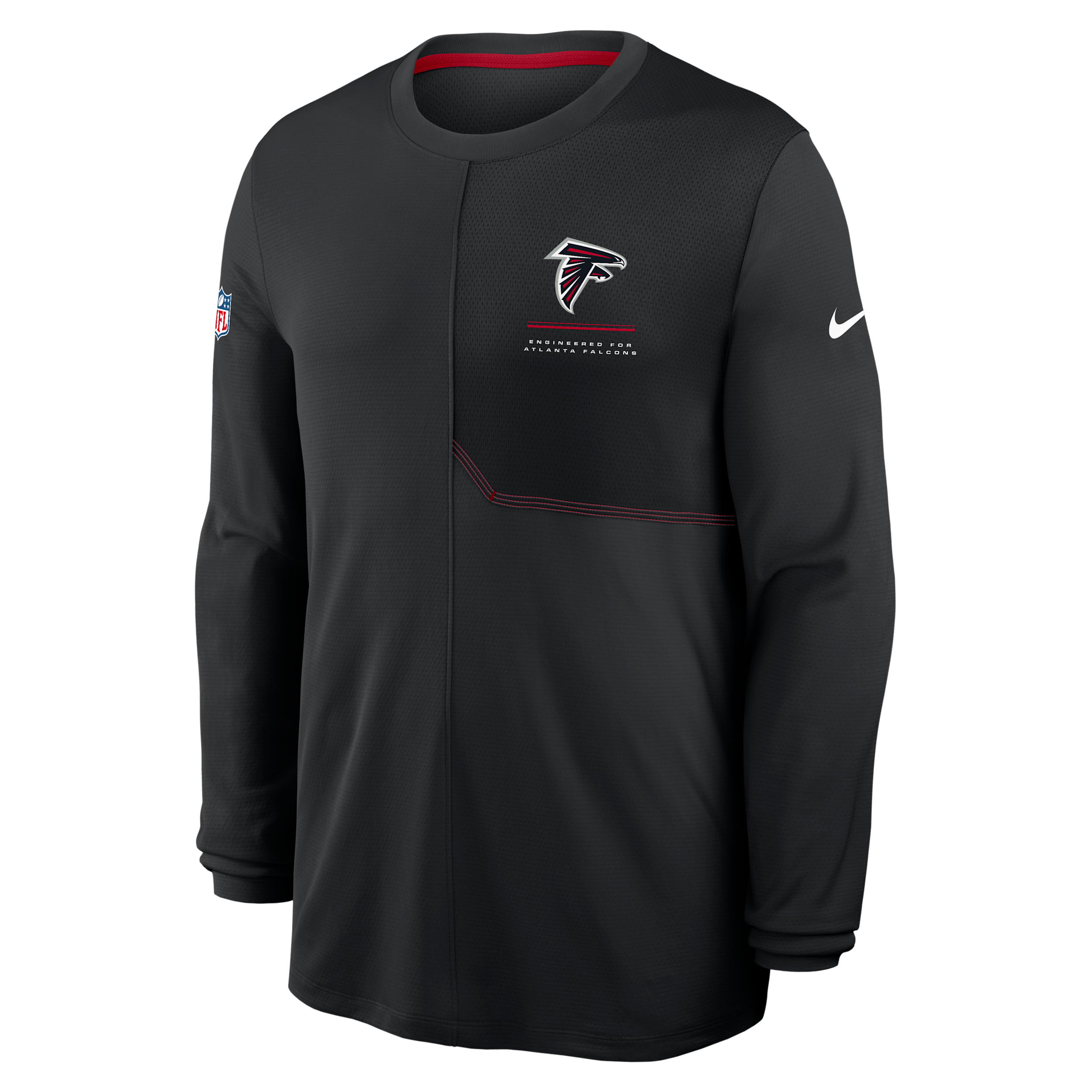 Atlanta Falcons Sideline Coach Nike Men's Dri-FIT NFL Long-Sleeve Top in Black | 03B1048Y96-B8B