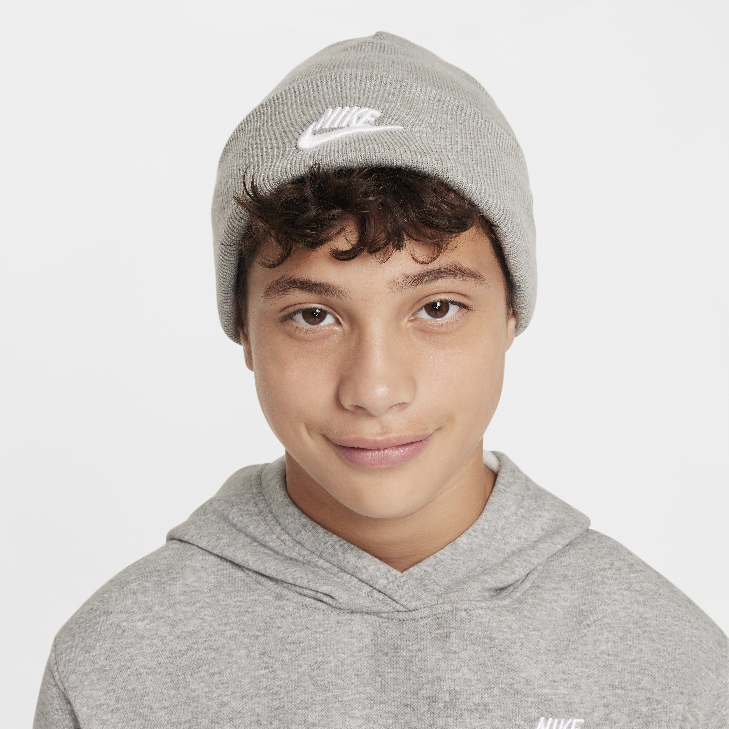 Nike Peak Big Kids' Beanie In Grey