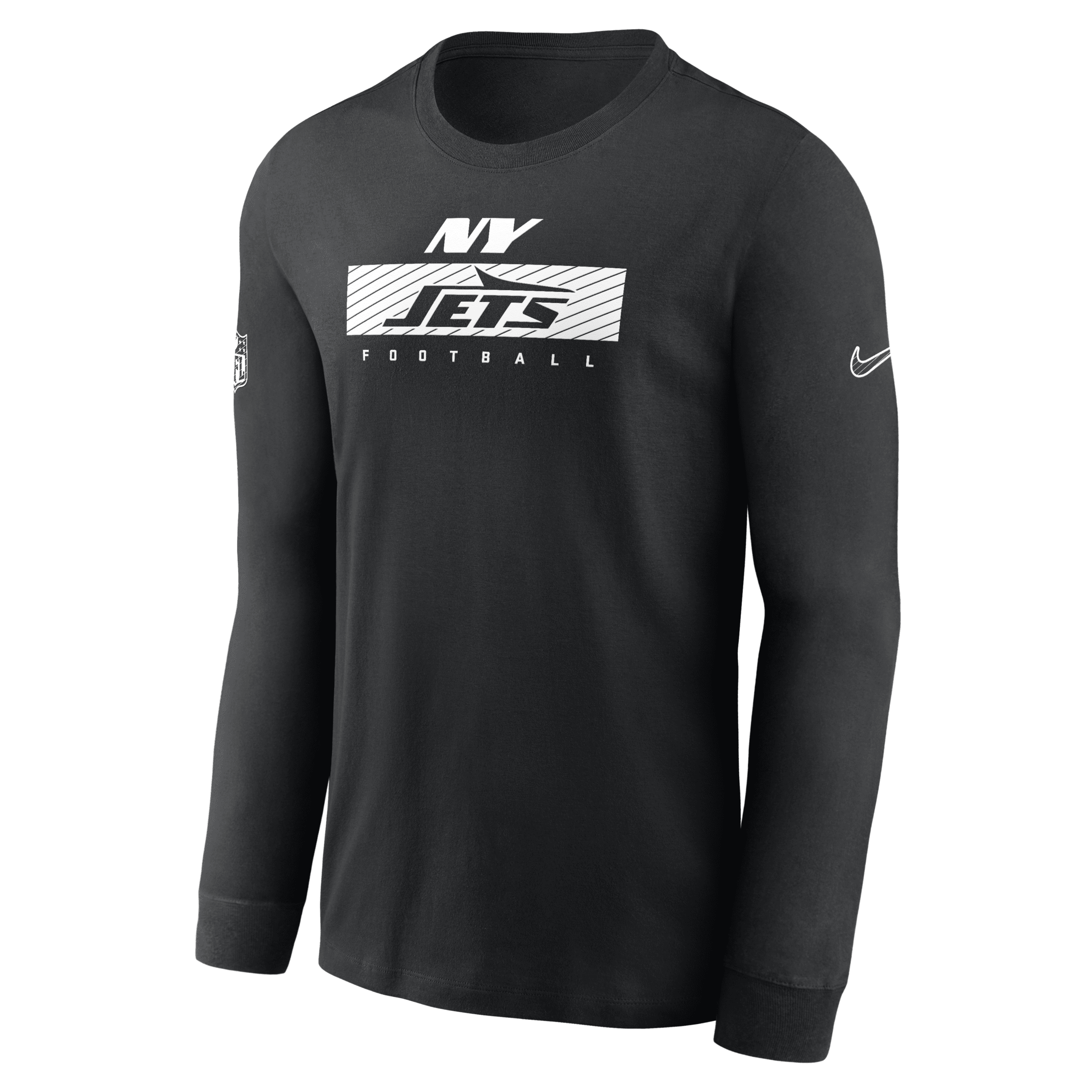 Nike Black New York Jets Sideline Performance Long Sleeve T-shirt In Black