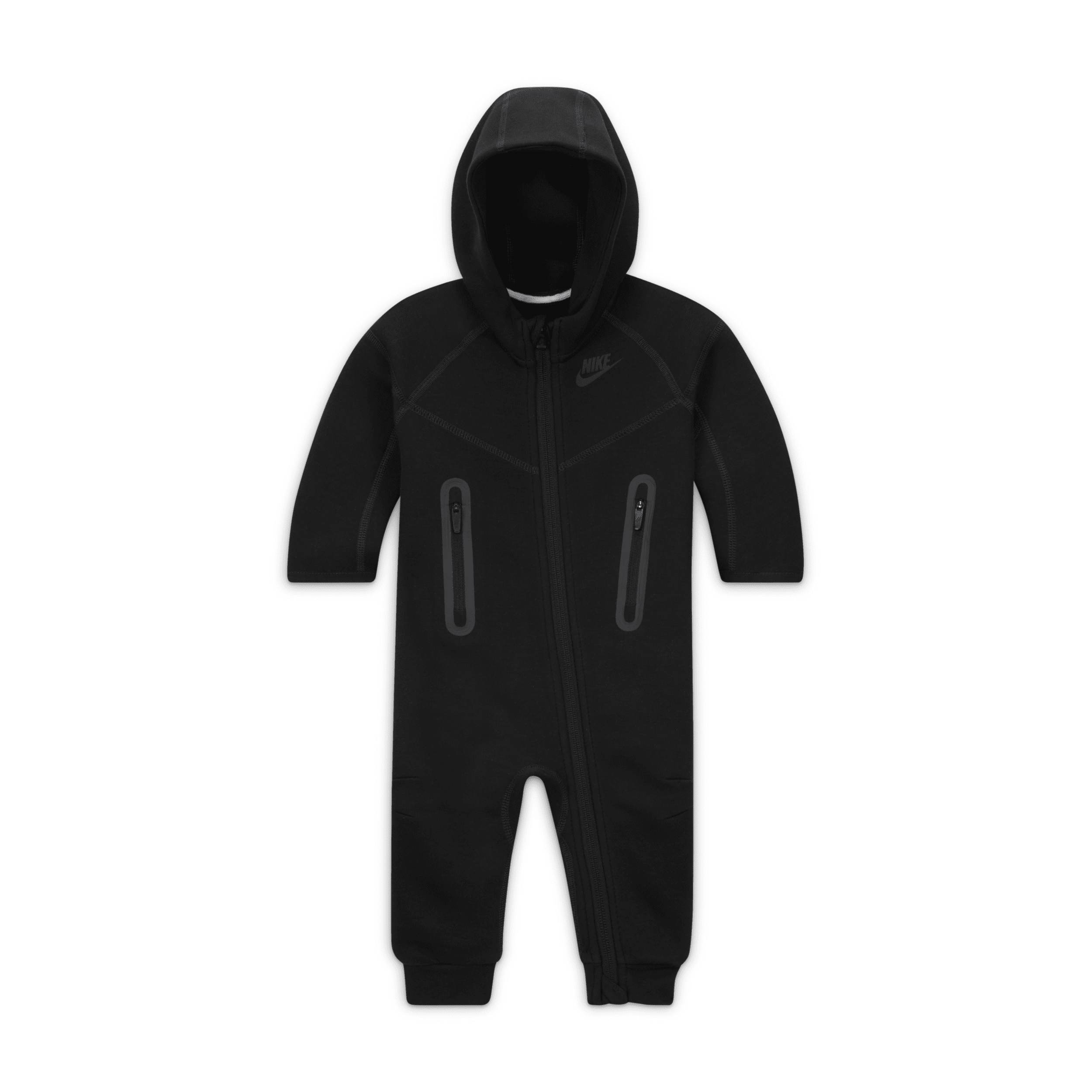 Nike Sportswear Tech Fleece Hooded Coverall Baby Coverall In Black